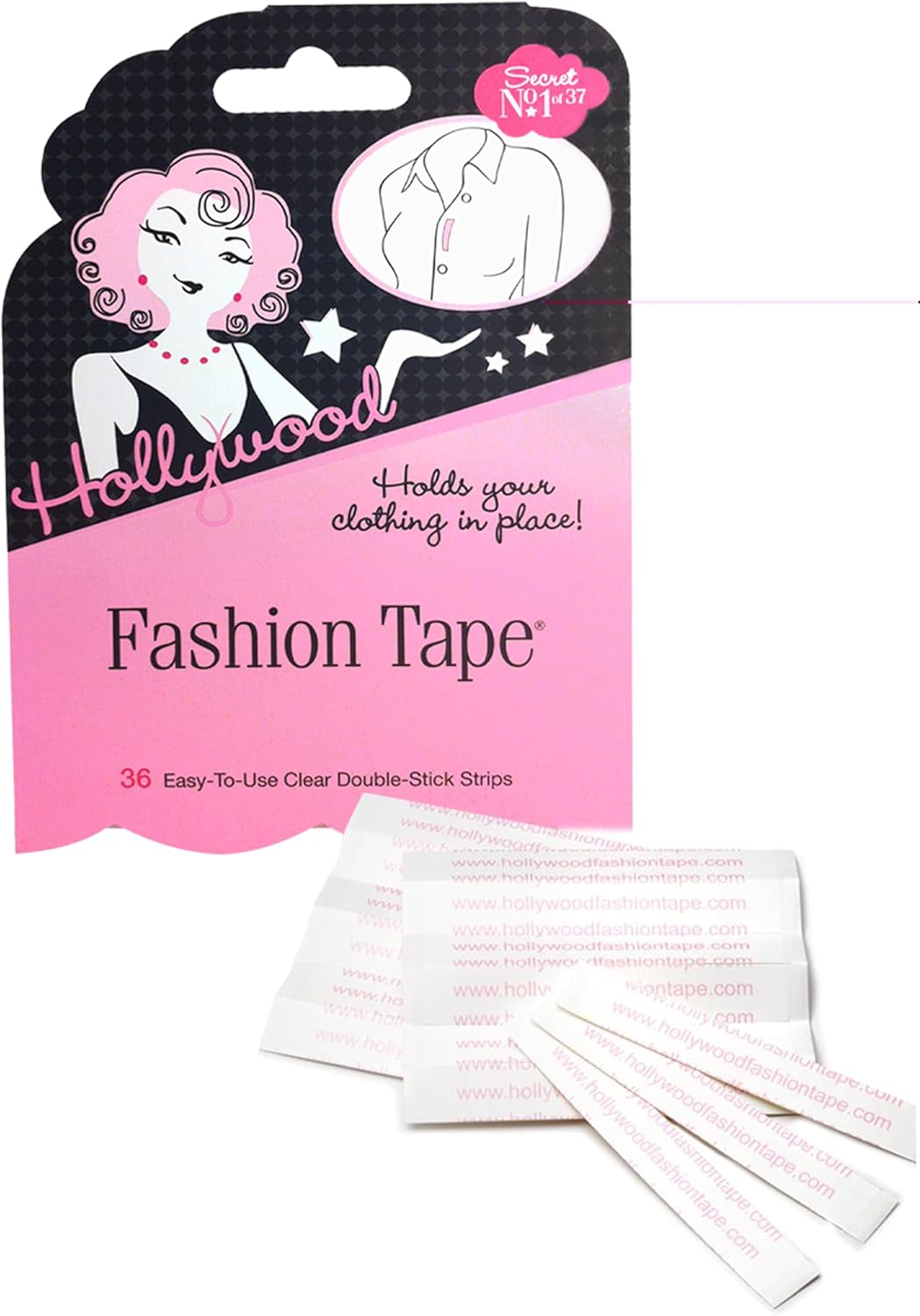 Hollywood Fashion Secrets Medical Quality Double-Stick Apparel Tape, 3 tins x 36 Strips Value Pack
