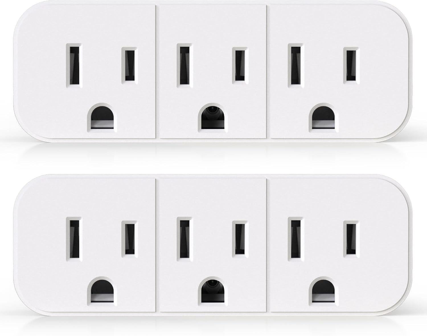 ELEGRP Triple Outlet Extender, 3-Prong Grounded Wall Tab, Multiple Outlet Extender Adapter Plug with 3 Electrical Outlets ...