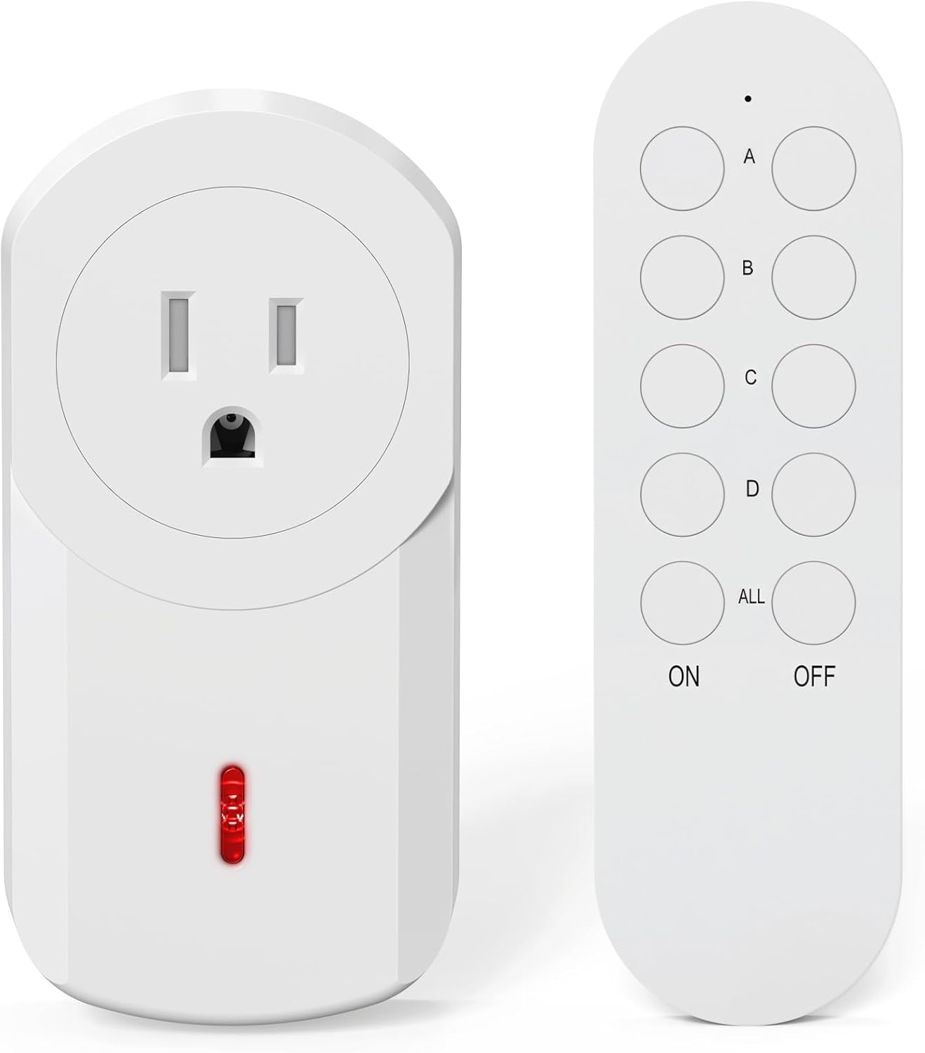 SURNICE Remote Control Outlet, 15A/1800W, 130 Ft RF Range Remote Light Switches Kit, Wireless Remote Outlet Switch for Hou...