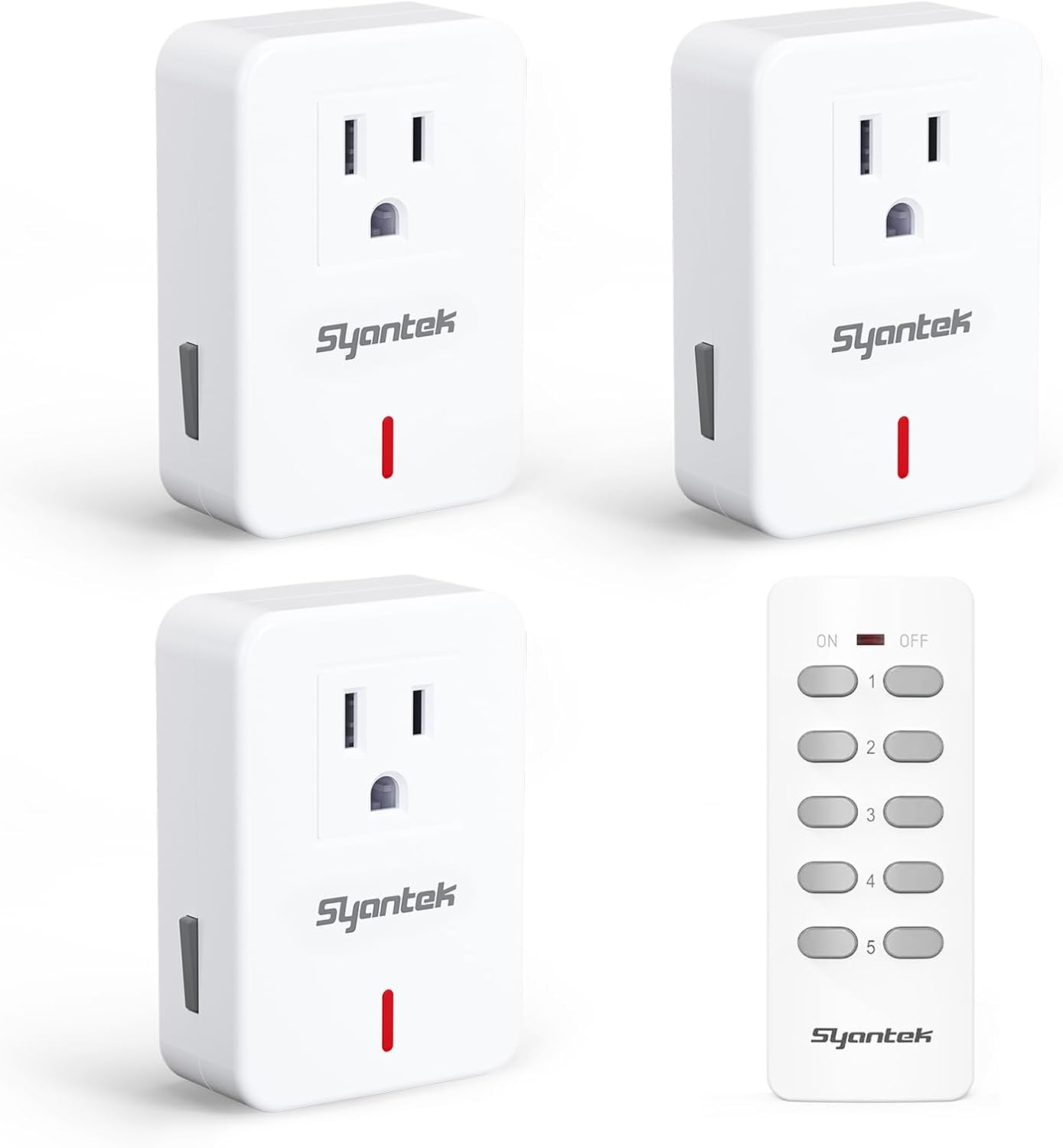 Syantek Remote Control Outlet Wireless Light Switch for Household Appliances, Expandable Remote Light Switch Kit, Up to 10...