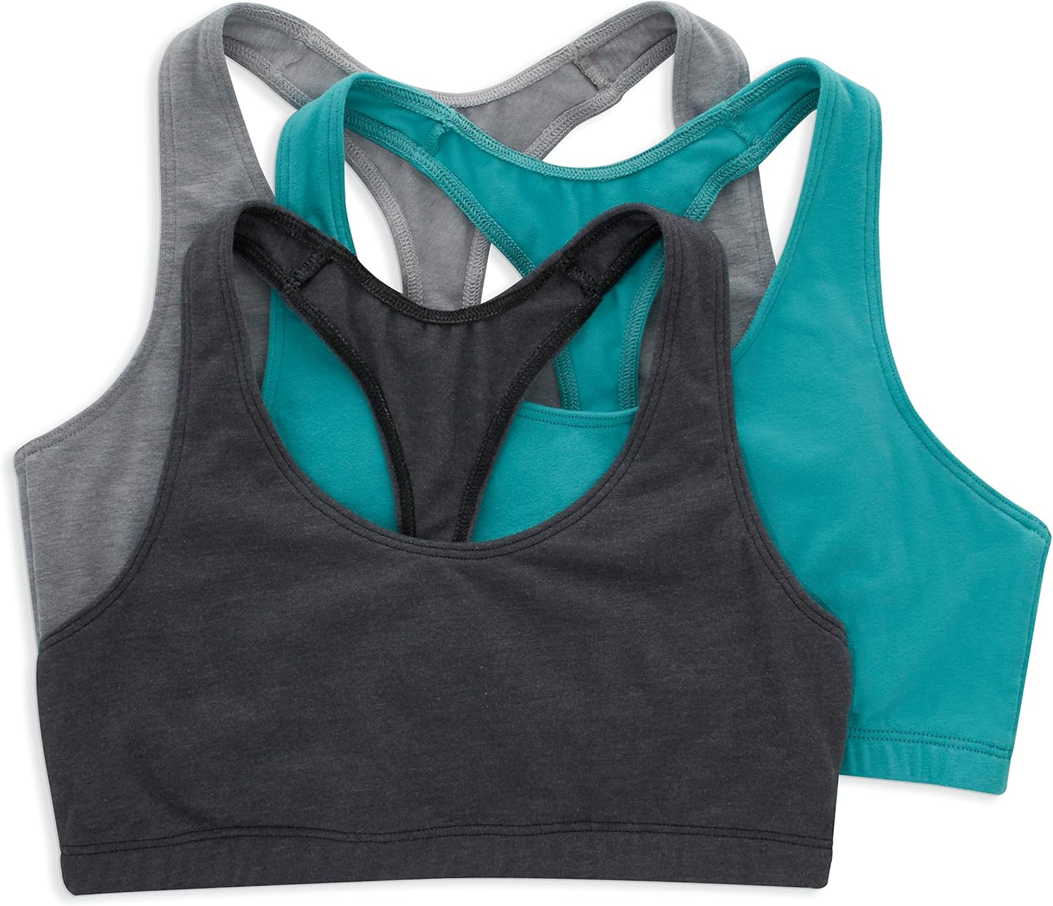 Hanes Women's Racerback Cotton T-Back Bralette (3 Pack)