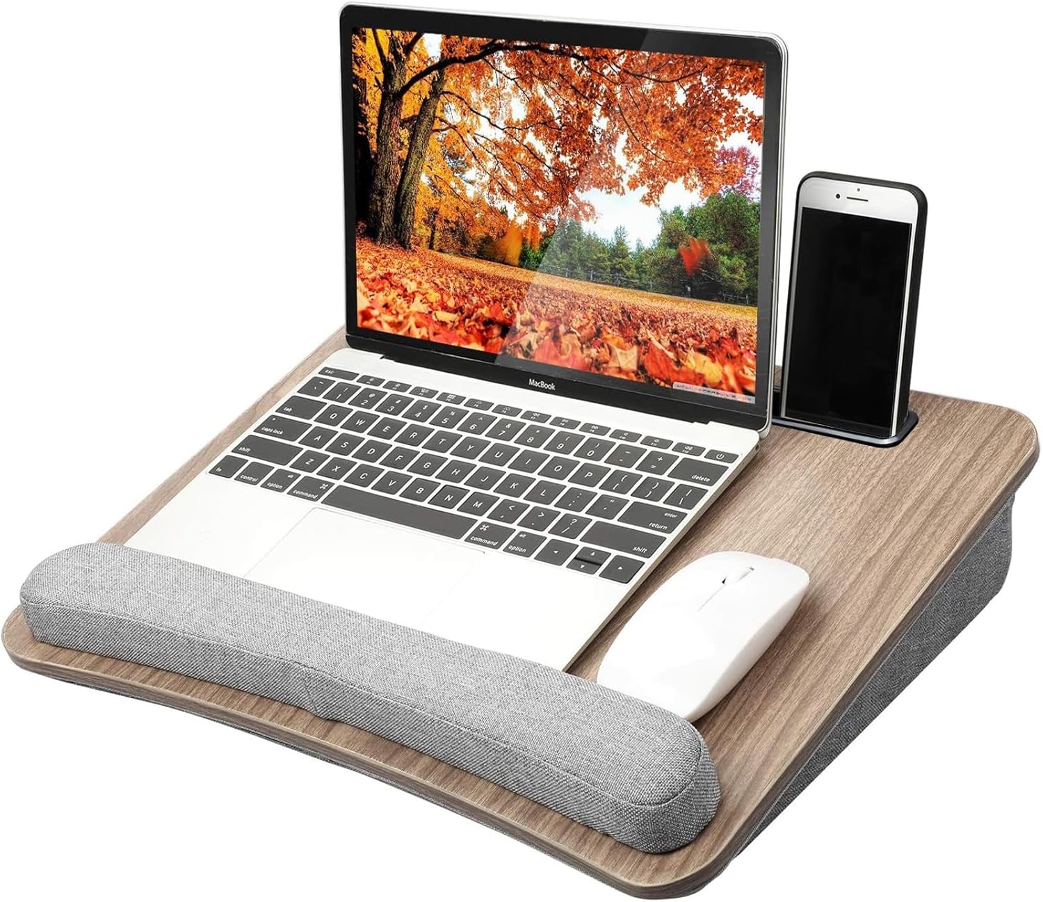HUANUO Lap Laptop Desk - Portable Lap Desk with Pillow Cushion, Fits up to 15.6 inch Laptop, with Anti-Slip Strip & Storag...