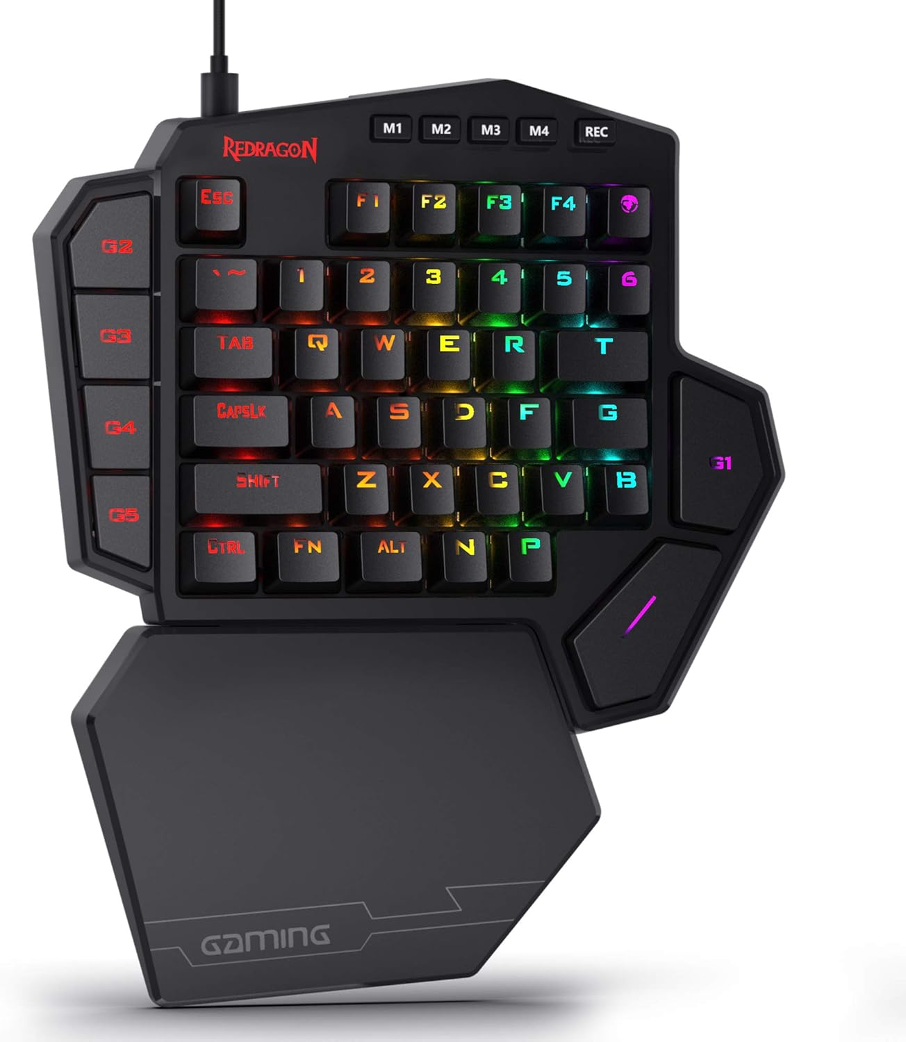 Redragon K585 DITI Wired One-Handed RGB Mechanical Gaming Keyboard, 42 Keys Type-C Professional Gaming Keypad w/Upgraded H...