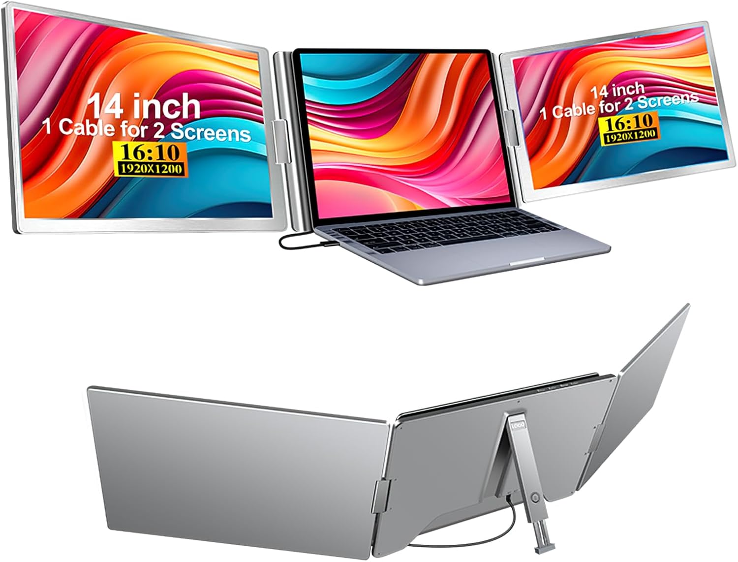 Yxk Portable Monitor 15.6 Inch 1080P USB-C HDMI Ultra-Slim Travel Monitor with Kickstand, for Laptop, PC, Mac Phone, PS, X...