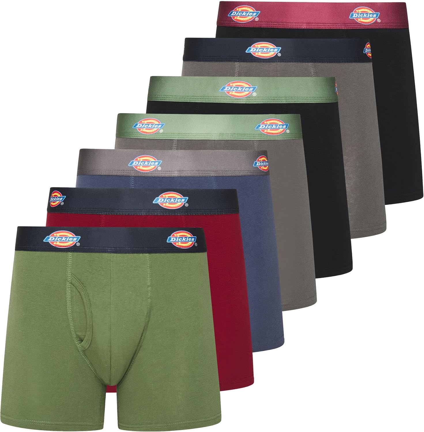 Dickies Mens Underwear 7 Pack Mens Boxer Briefs for Men Cotton Stretch