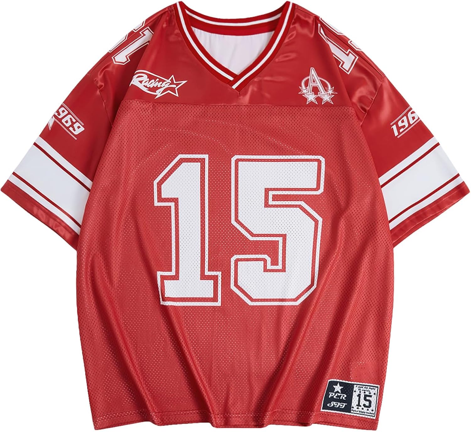 SOLY HUX Men's Graphic Jersey T-Shirts V Neck Racing Print Casual Tees Streetwear Summer Top Tshirt