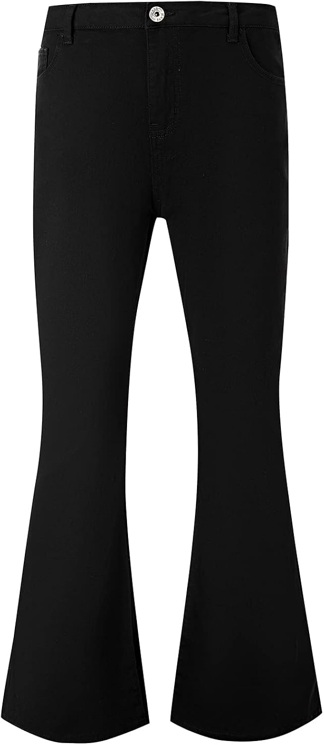 Wbestwind Men's Relaxed Stretch Vintage 60s 70s Bell Bottom Pants Fit 70s Disco Outfits Comfort Flared Retro Leg