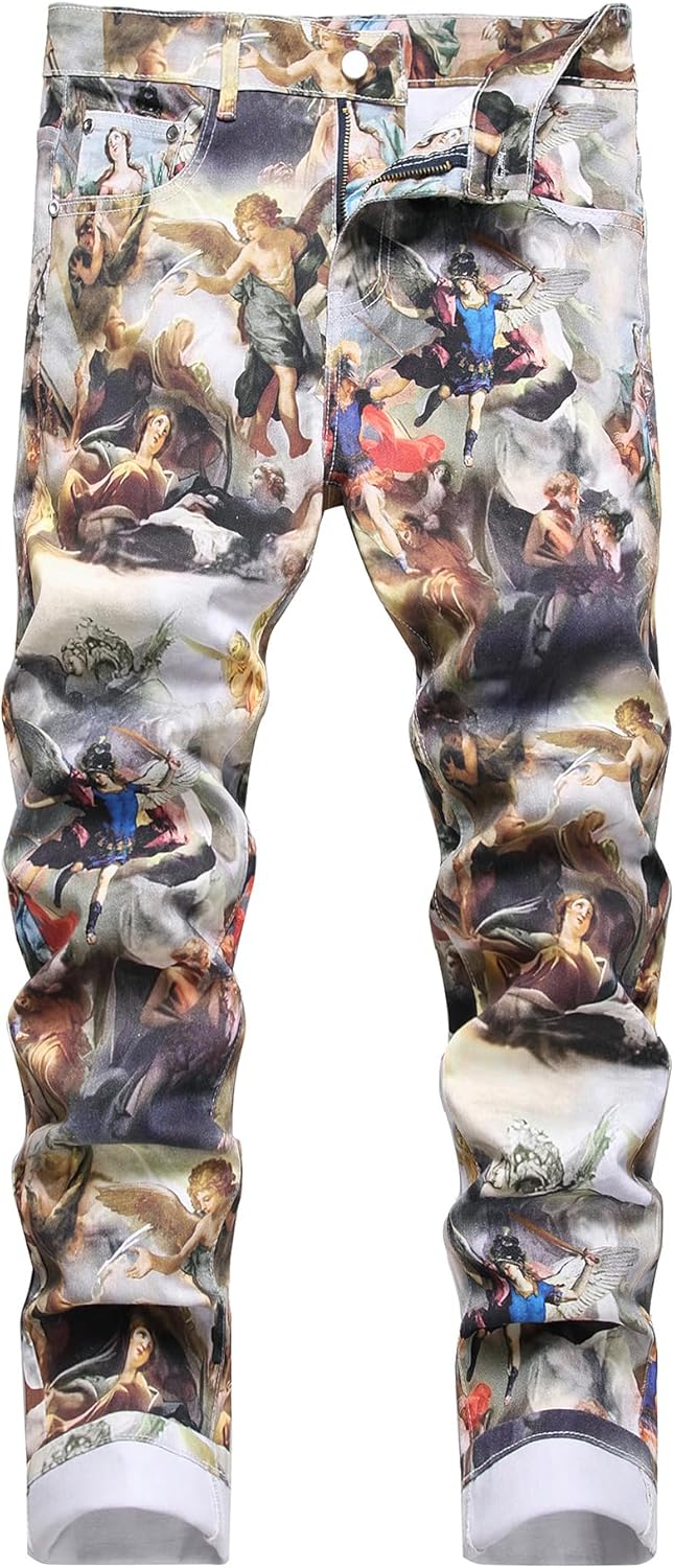 Men's Casual Stylish Straight Slim Fit Jeans Young Hiphop Skinny Denim Pants