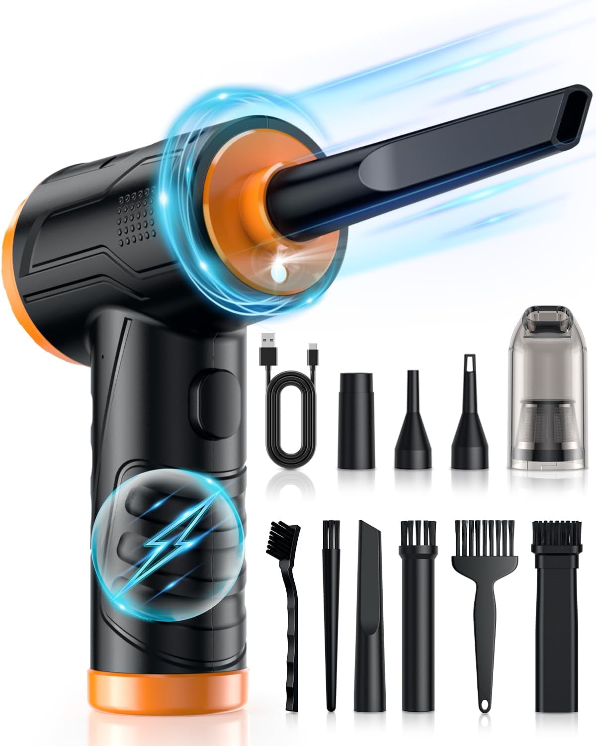 Powerful Compressed Air Duster for Deep Cleaning-Replace Compressed Air Can-No Canned Air Duster-Keyboard Cleaner-PC Clean...