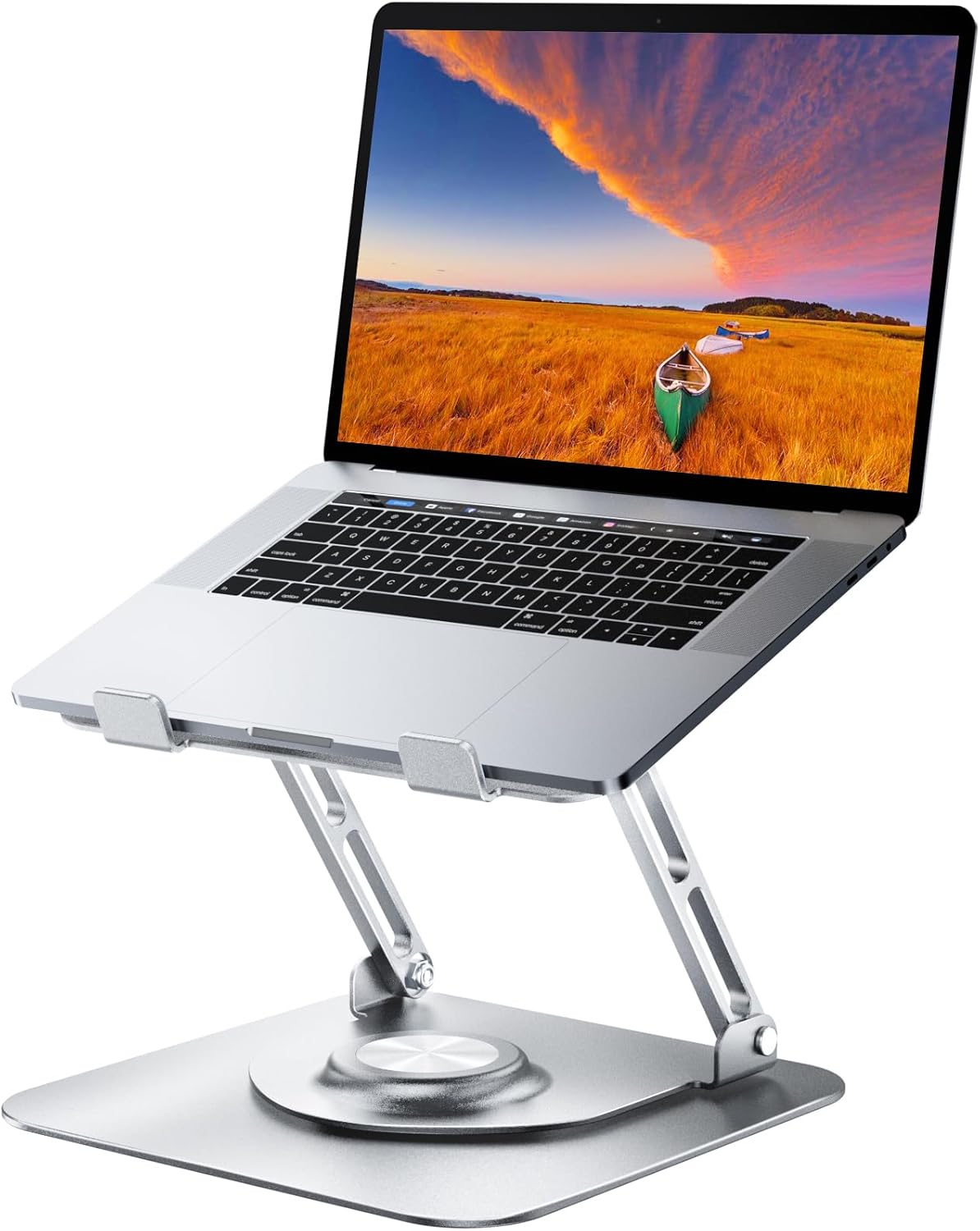 JOYEKY Laptop Stand for Desk, Adjustable Computer Stand with 360° Rotating Base, Ergonomic Laptop Riser for Collaborative ...