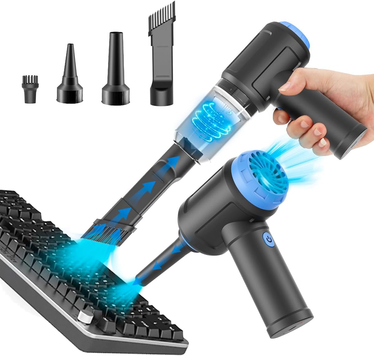 Meudeen Air Duster - Computer Vacuum Cleaner - for Keyboard Cleaning- Cordless Canned Air- Powerful - Energy-Efficient(Ai...