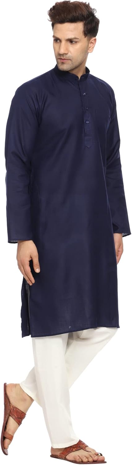 ITOS365 Men Cotton Blend Kurta Pyjama Set Party Fashion Regular Ethinic Wear Indian Dress Gift for Men