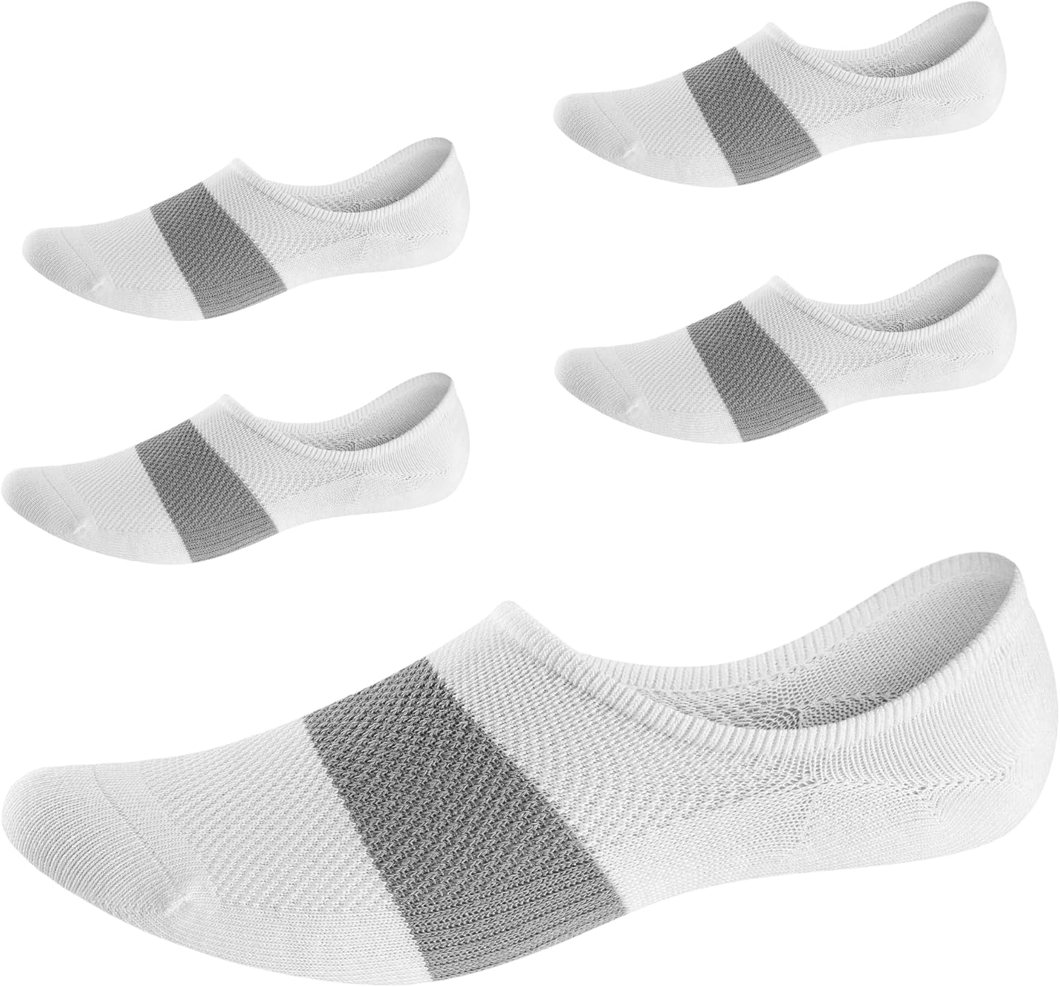 SEESILY No Show Socks for Men&Women-Low Cut with Non Slip Grip-Invisible Socks for Oxfords Sneakers Size7-12 5 Pairs