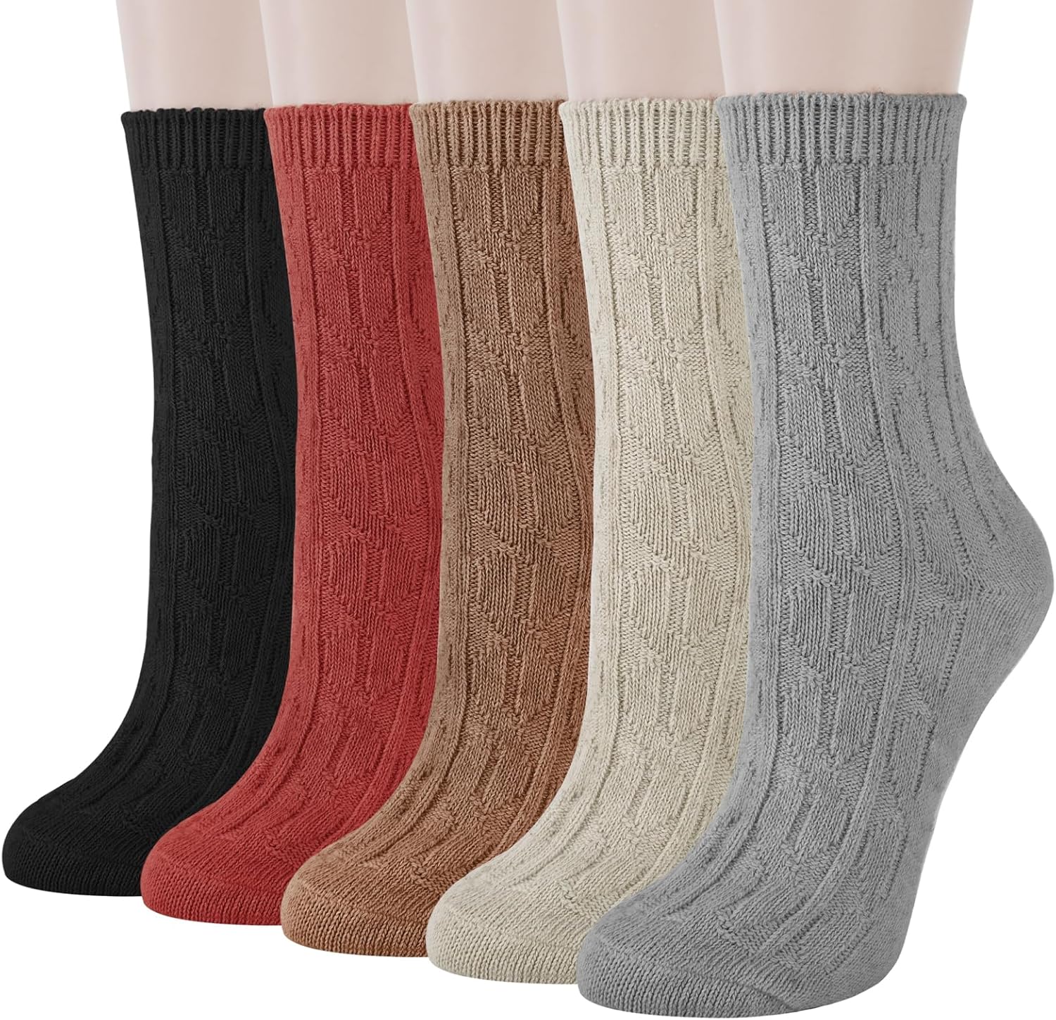 Loritta Wool Socks for Women Warm Winter Socks Knit Crew Calf Hiking Boot Sock Stocking Stuffers Gifts