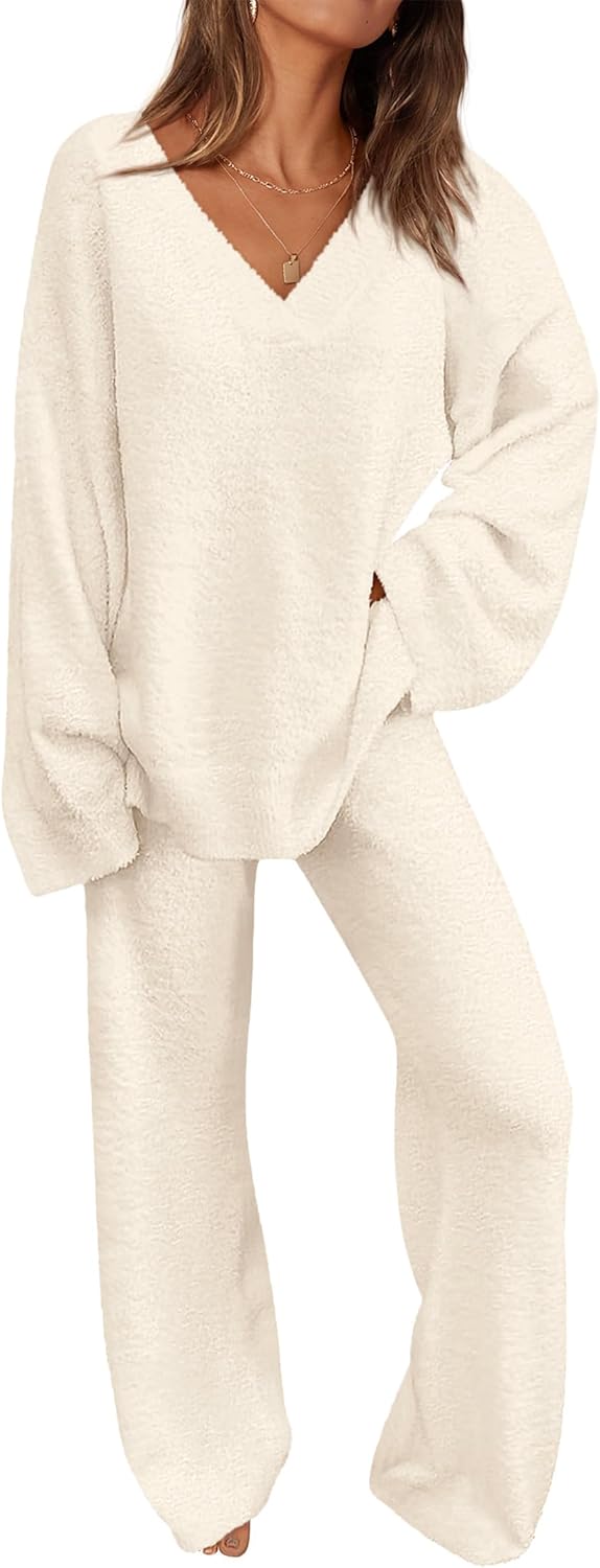 PRETTYGARDEN Lounge Sets for Women Two Piece Sweaters Pajama Set Fall Fashion 2025 Loungewear Outfits Matching Winter Clothes