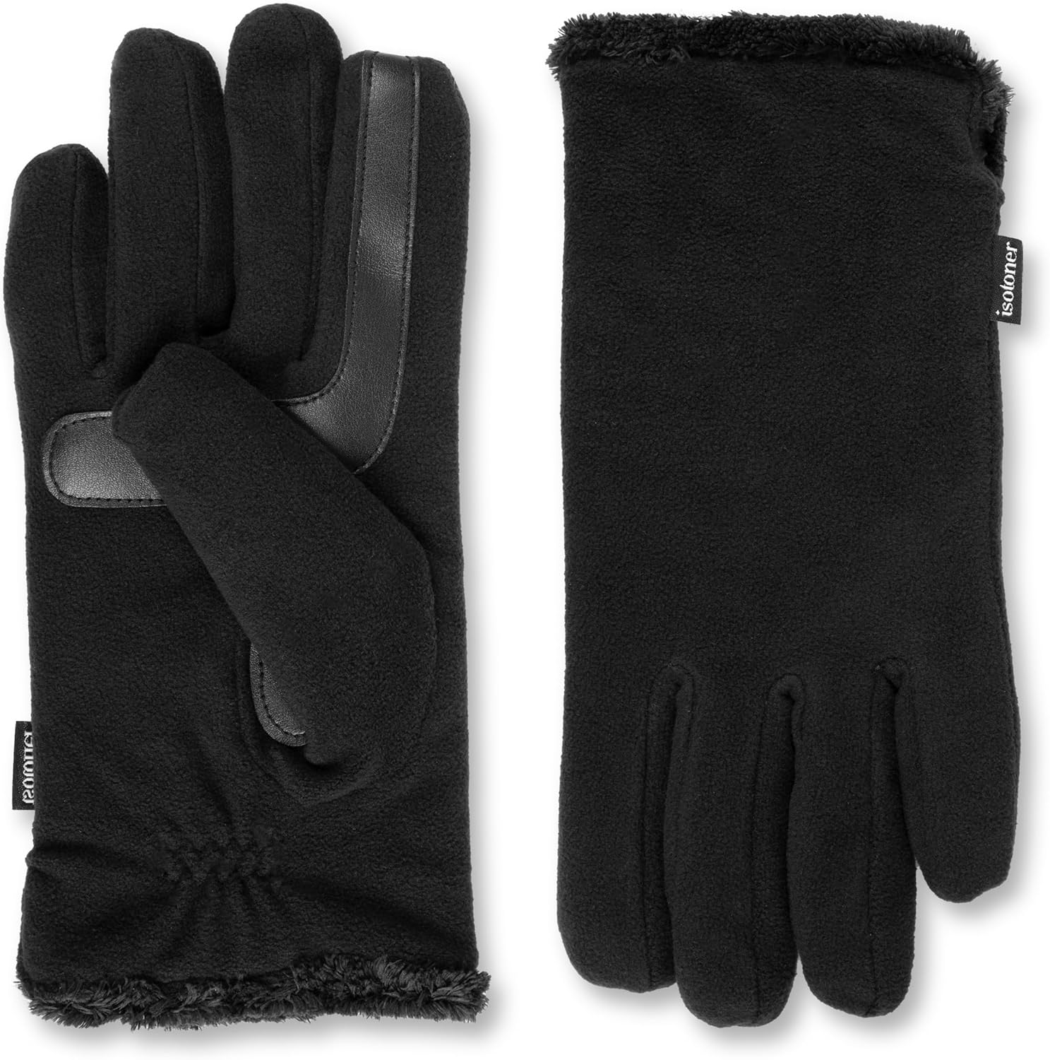 isotoner womens Stretch Fleece Gloves With Microluxe Lining and Smart Touch Technology
