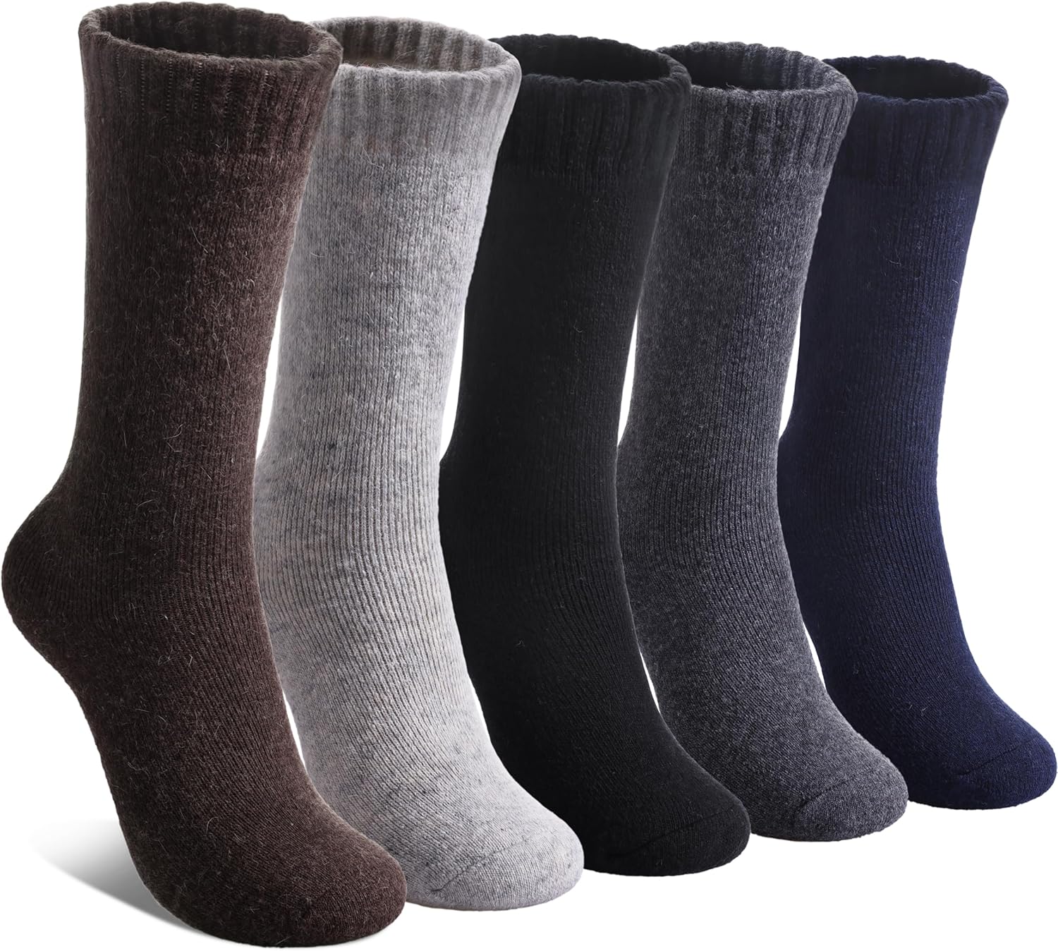 LINEMIN Wool Socks for Women Winter Warm Hiking Thick Warm Cozy Boot Crew Gift Socks 5 Pairs