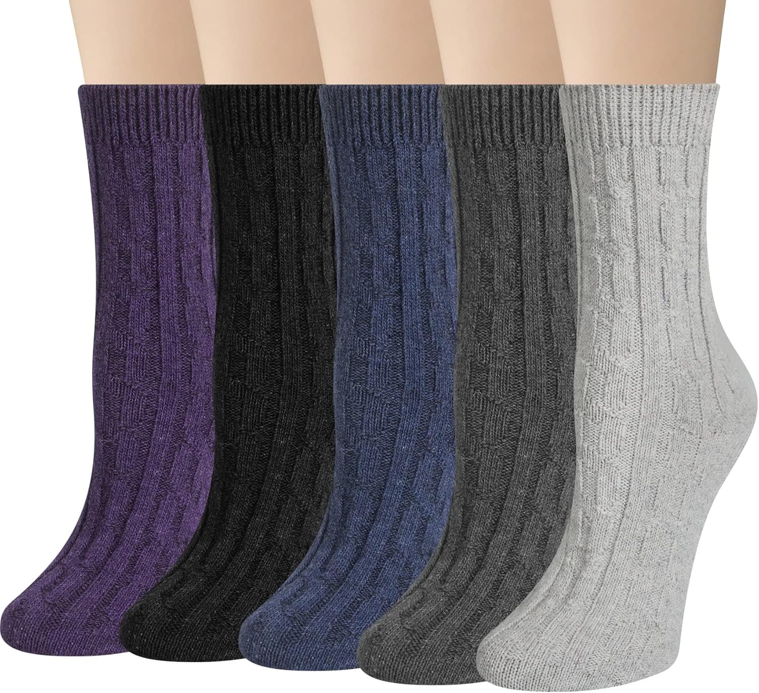 Loritta Wool Socks for Women, Winter Warm Stocking Stuffers Gifts for Women Cabin Crew Hiking Boot Socks
