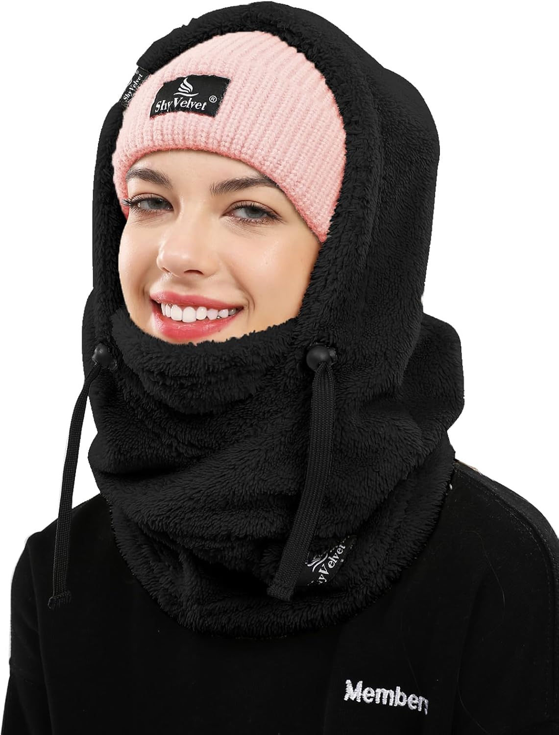 Shy Velvet Balaclava Wind-Resistant Winter Face Mask,Fleece Ski Mask for Men and Women,Warm Face Cover Hat Cap Scarf