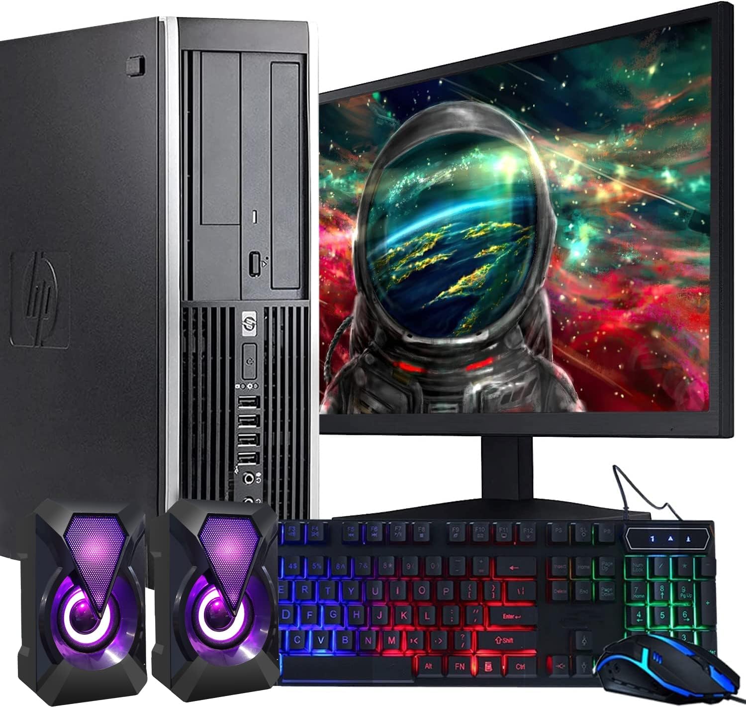 HP Elite Desktop Computer PC, 3.1 GHz, Intel Core i5, 16GB, RAM, 2TB HDD, New 22 inch LED Monitor, RGB Speaker and Keyboar...
