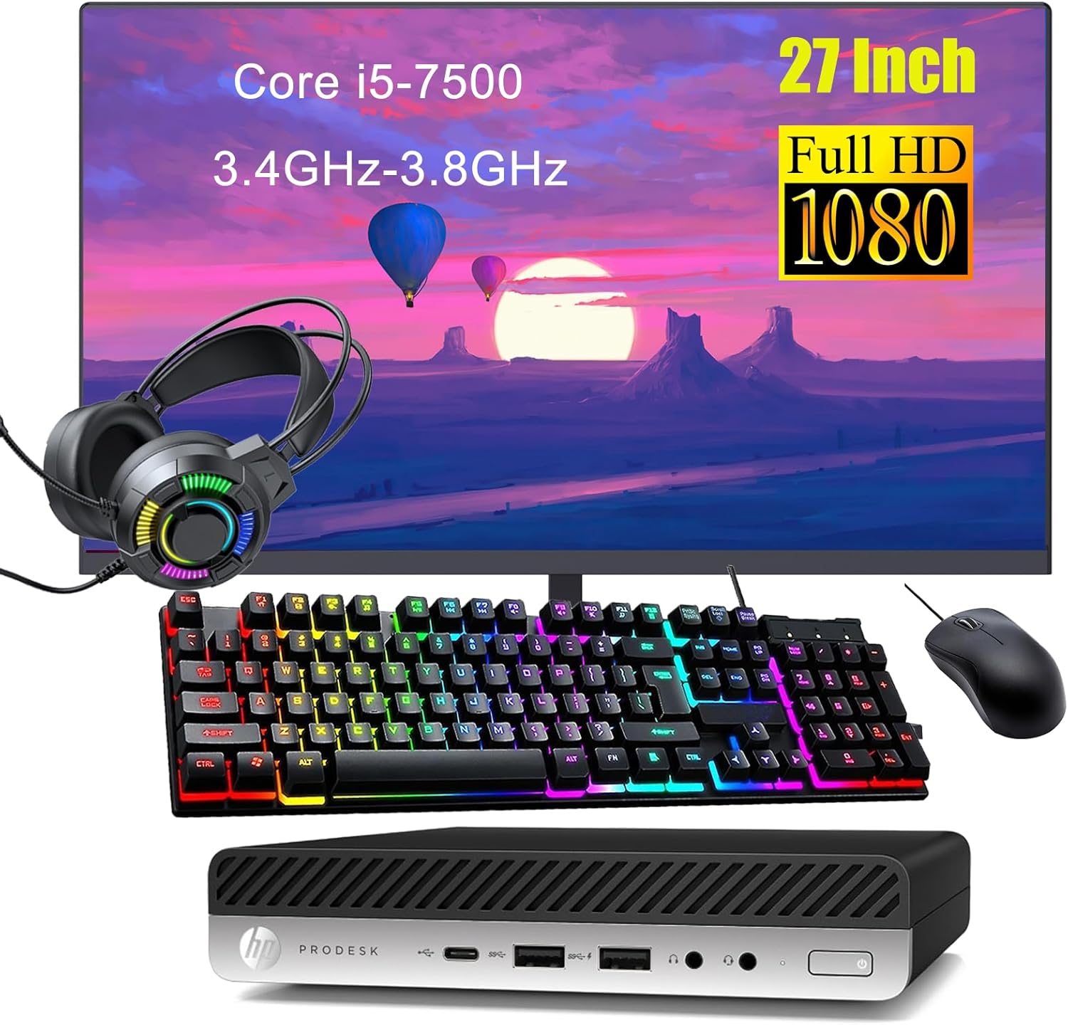 HP EliteDesk 800 G1 SFF High Performance Business Desktop Computer, Intel Quad Core i5-4590 upto 3.7GHz, 16GB RAM, 1TB HD...