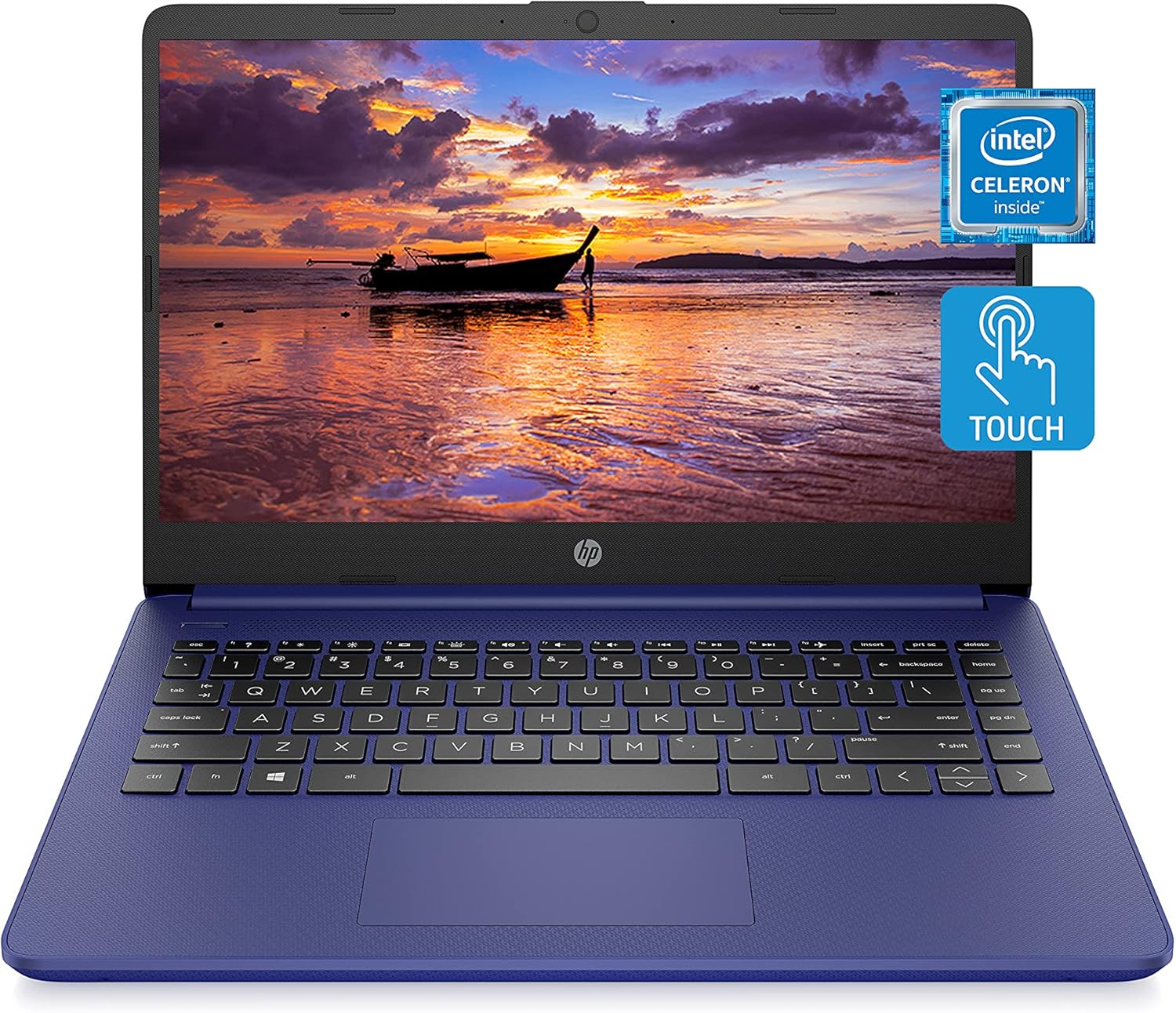 HP 14 Laptop, Intel Celeron N4020, 4 GB RAM, 64 GB Storage, 14-inch HD Touchscreen, Windows 11 Home, Thin & Portable, 4K G...