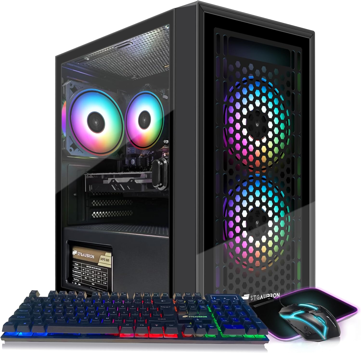 STGAubron Gaming PC Computer Desktop, Radeon RX 560 4G GDDR5, Intel Core i5 3.2G up to 3.6G, 16G RAM, 512G SSD, 600M WiFi,...