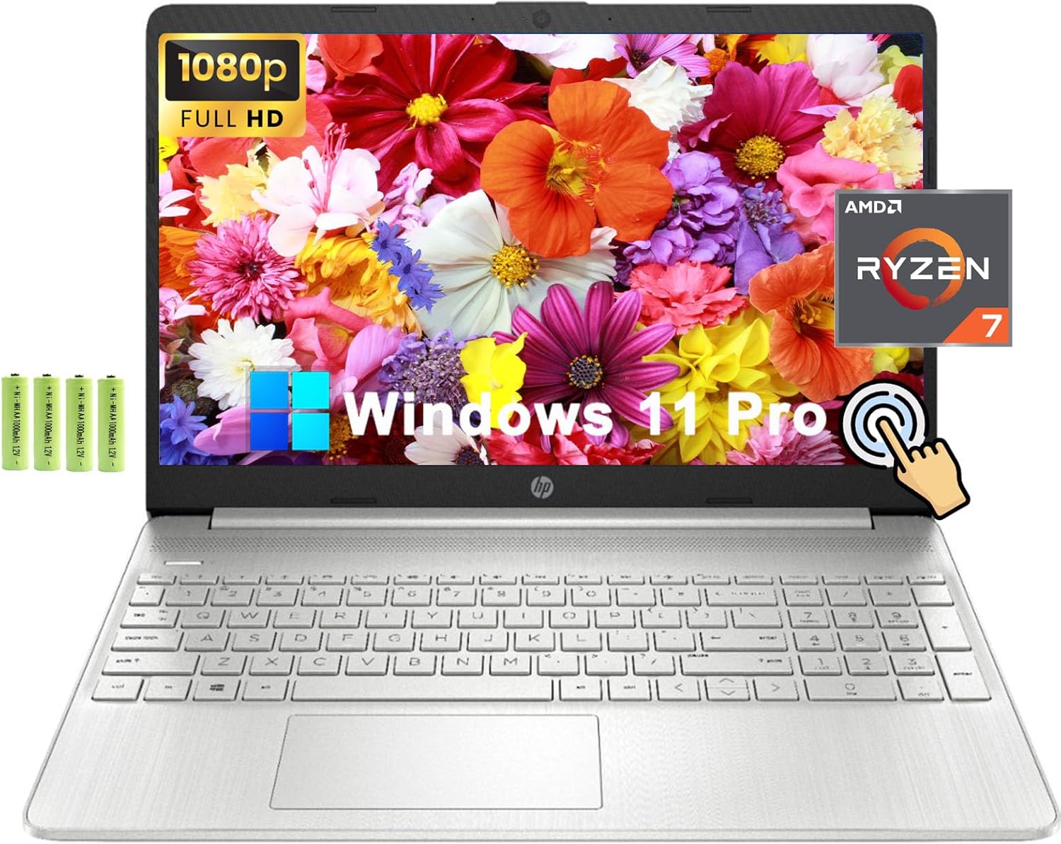 HP 15 15.6 FHD Touchscreen Business Laptop Computer, AMD Ryzen 7 4700U 8-Core, 32GB RAM 2TB PCIE SSD, AMD Radeon Graphics,...