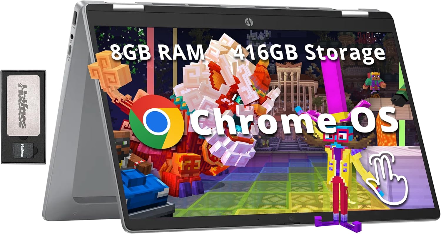 HP 14-inch Chromebook HD Touchscreen Laptop PC (Intel Celeron N3350 up to 2.4GHz, 4GB RAM, 32GB Flash Memory, WiFi, HD Cam...