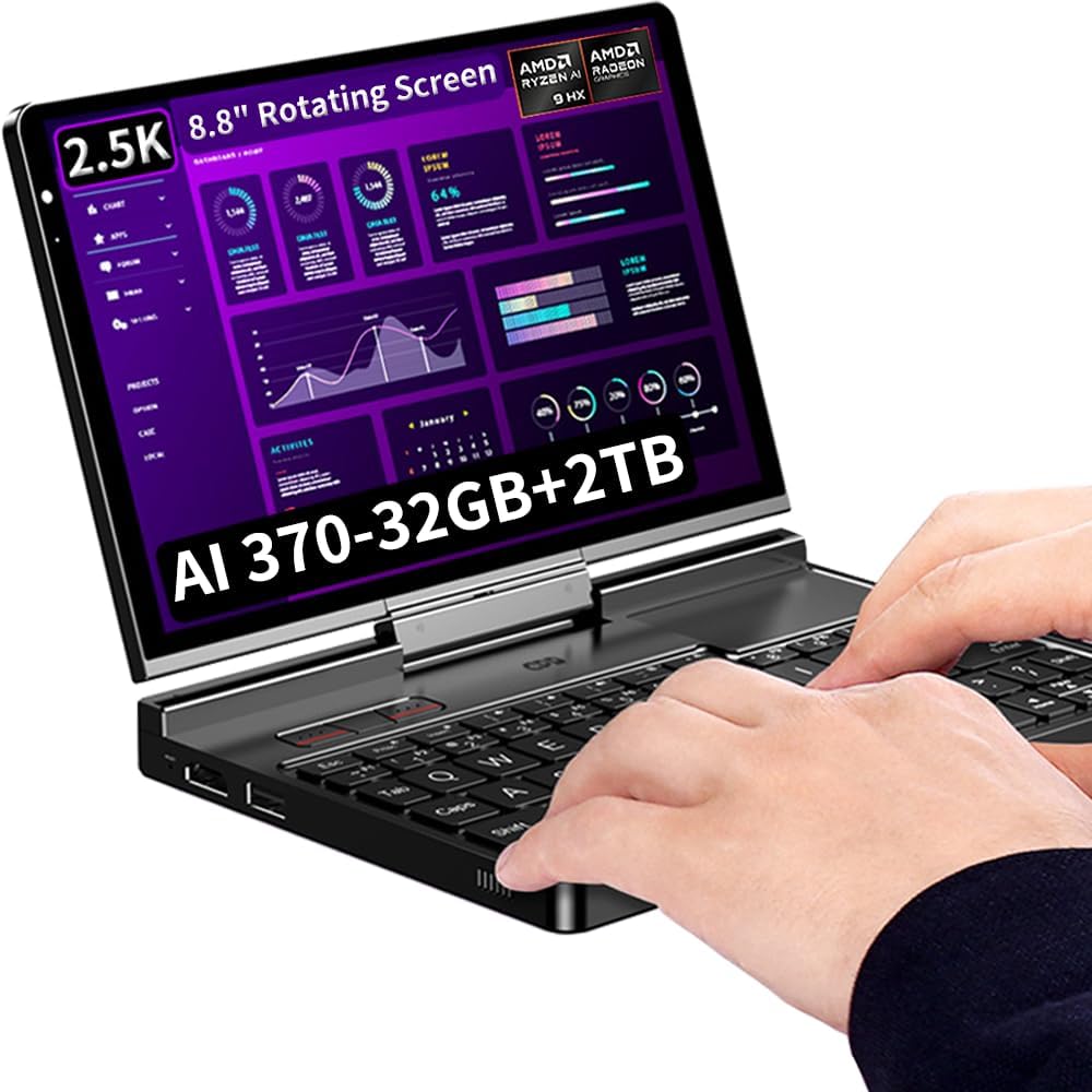 GPD Pocket 4 [AI 370-32GB+2TB] Modular Handheld Laptop PC Notebook 8.8