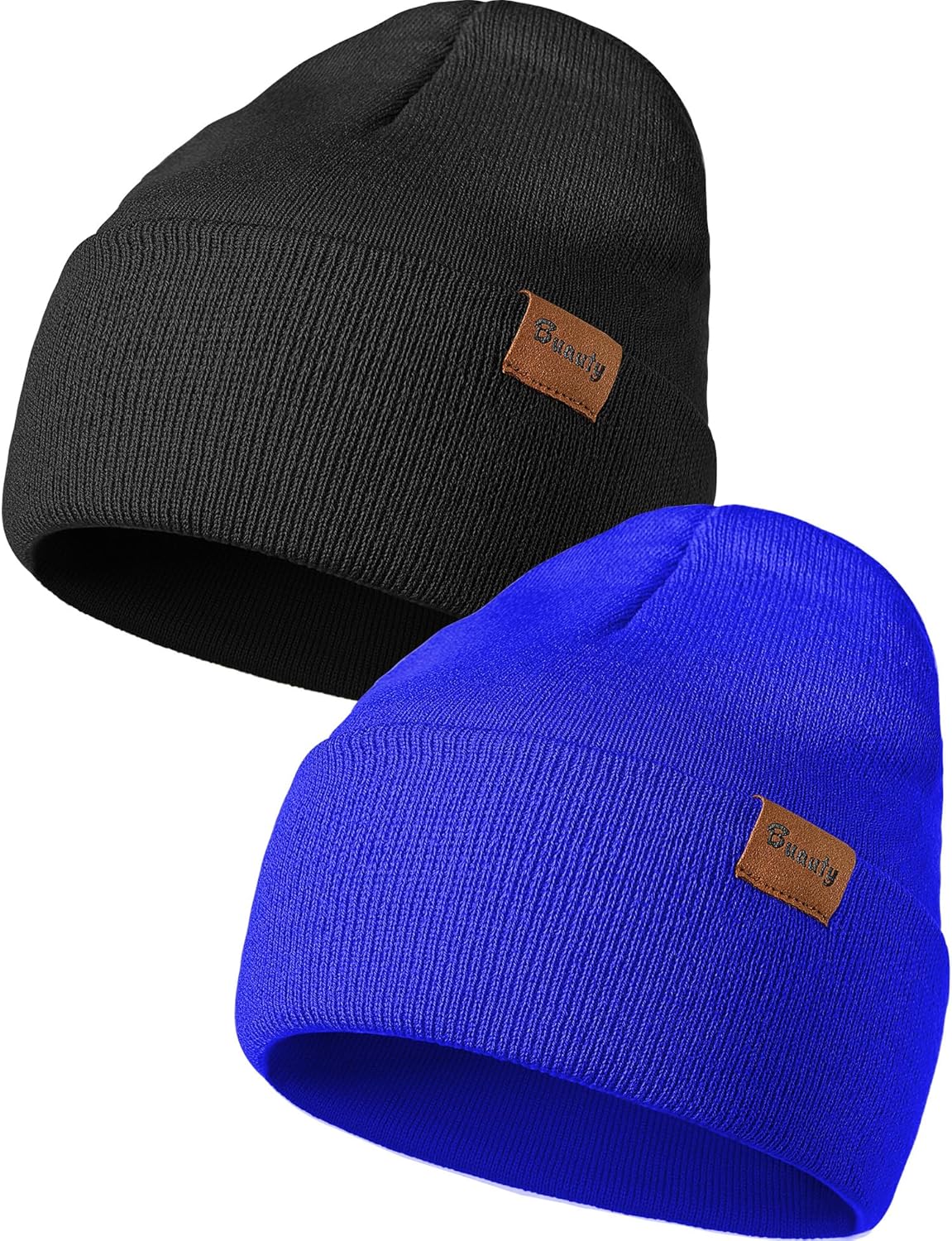 Beanie Hats for Men Women Knit Winter Hat, Warm Skull Stocking Cap, Striped Snow Hat Heated Cuffed Beanie