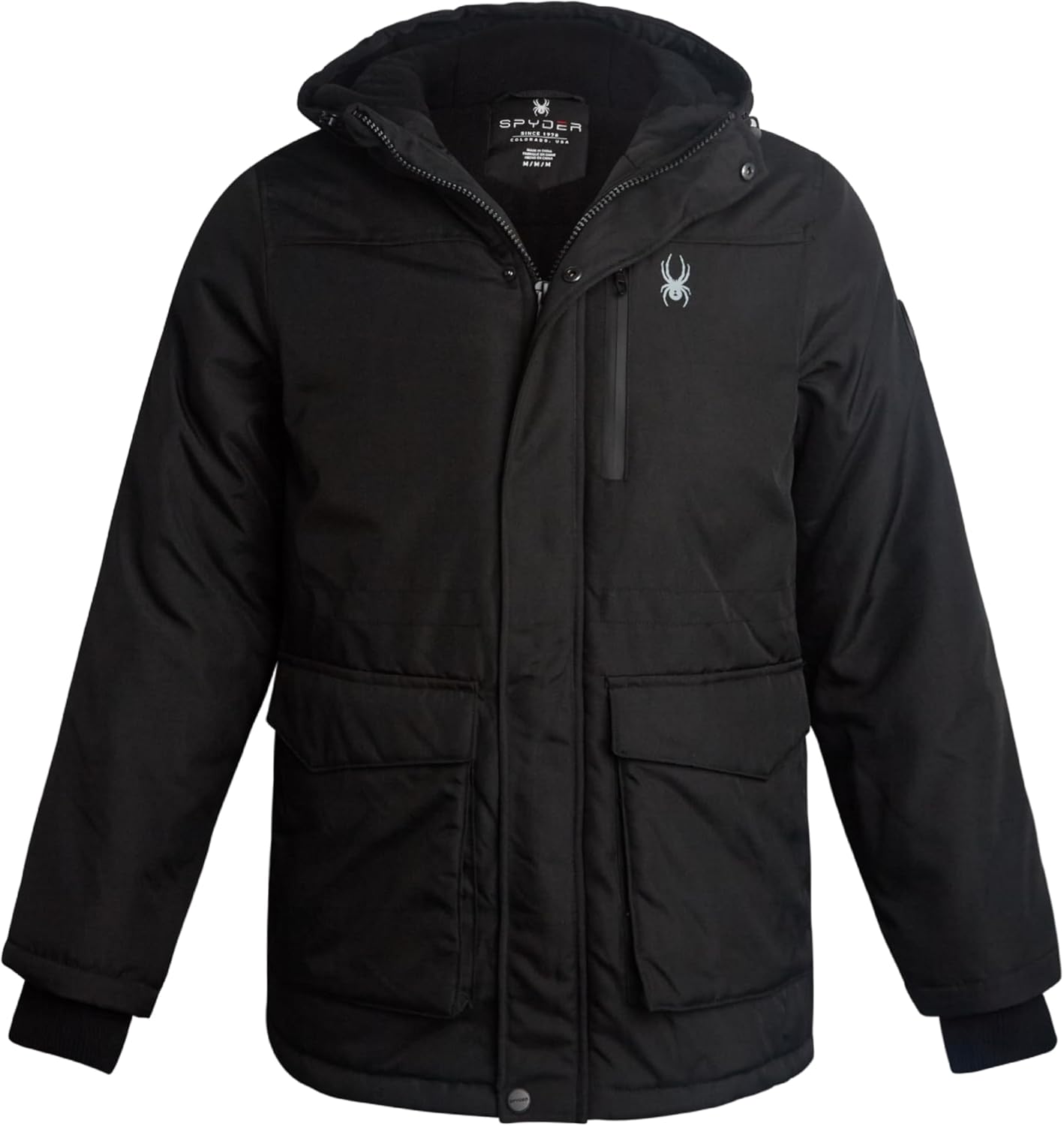 Spyder Mens Winter Coats - Polar Fleece Jacket Parka Down Winter Coat Wind Resistant Waterproof Hooded Jackets for Men