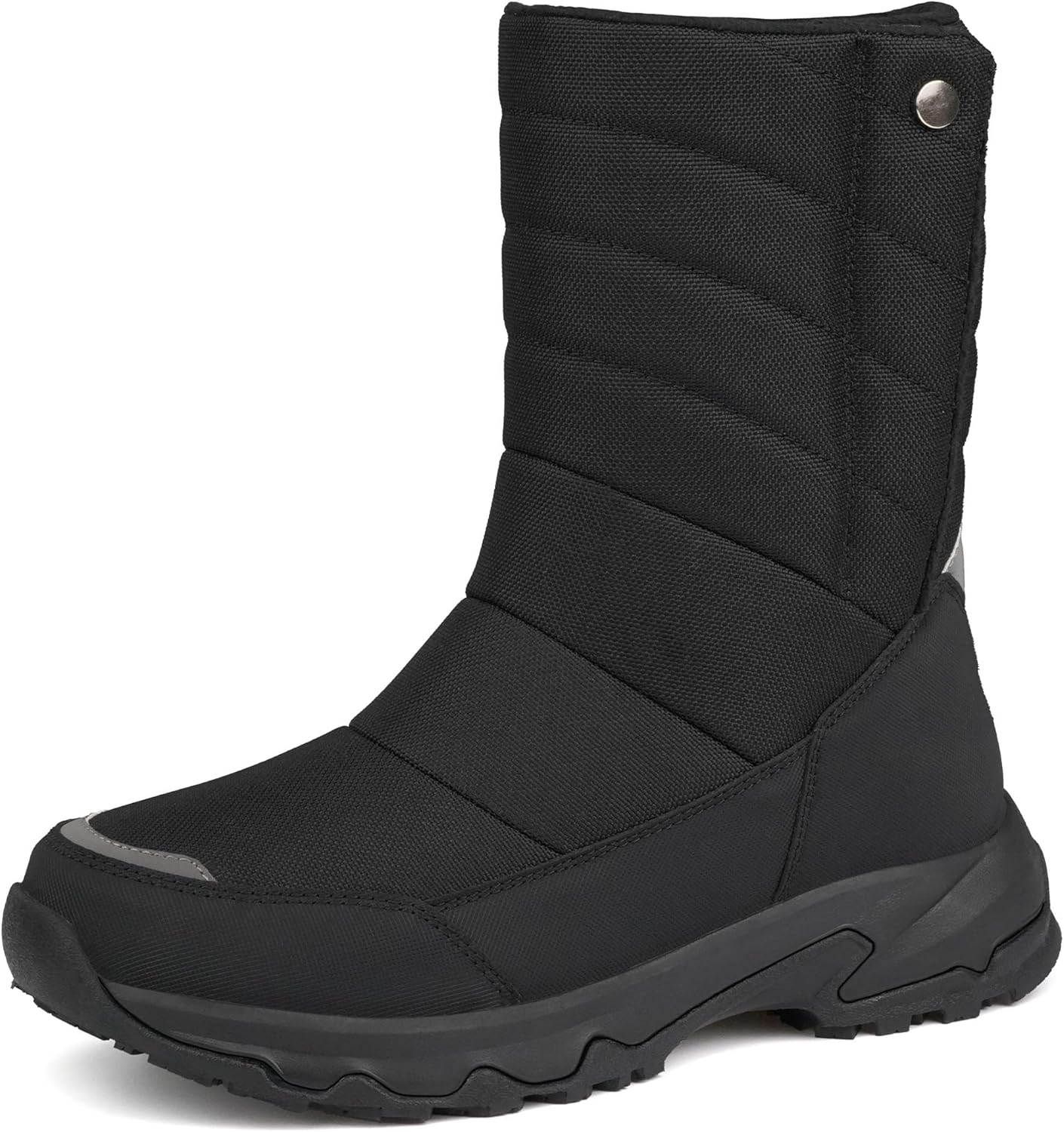 CENNID Men's Winter Waterproof Snow Boots Warm Slip On Mid-Calf Booties Non-Slip Work Boots Lightweight Outdoor Athletic D...