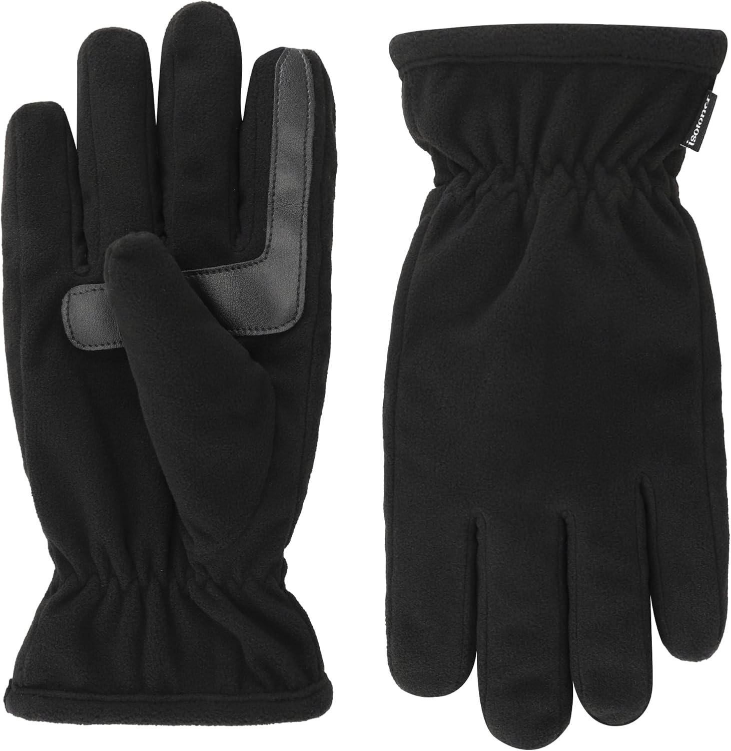 isotoner mens Water Repellent Stretch Fleece Lined Gloves