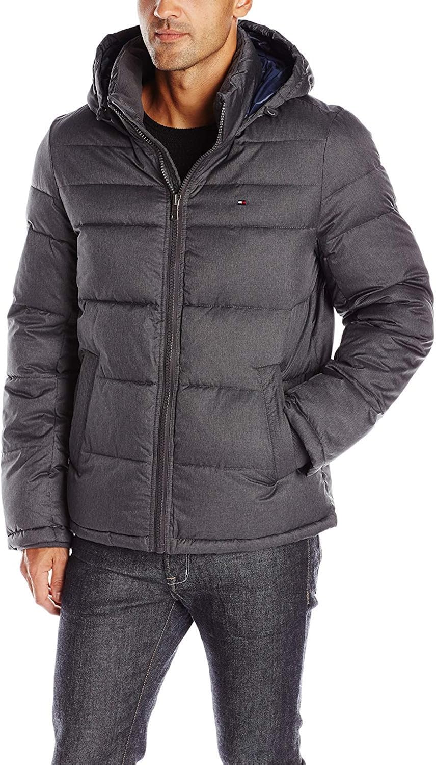 Tommy Hilfiger Men's Down Alternative Hooded Puffer Jacket (Standard and Big & Tall)