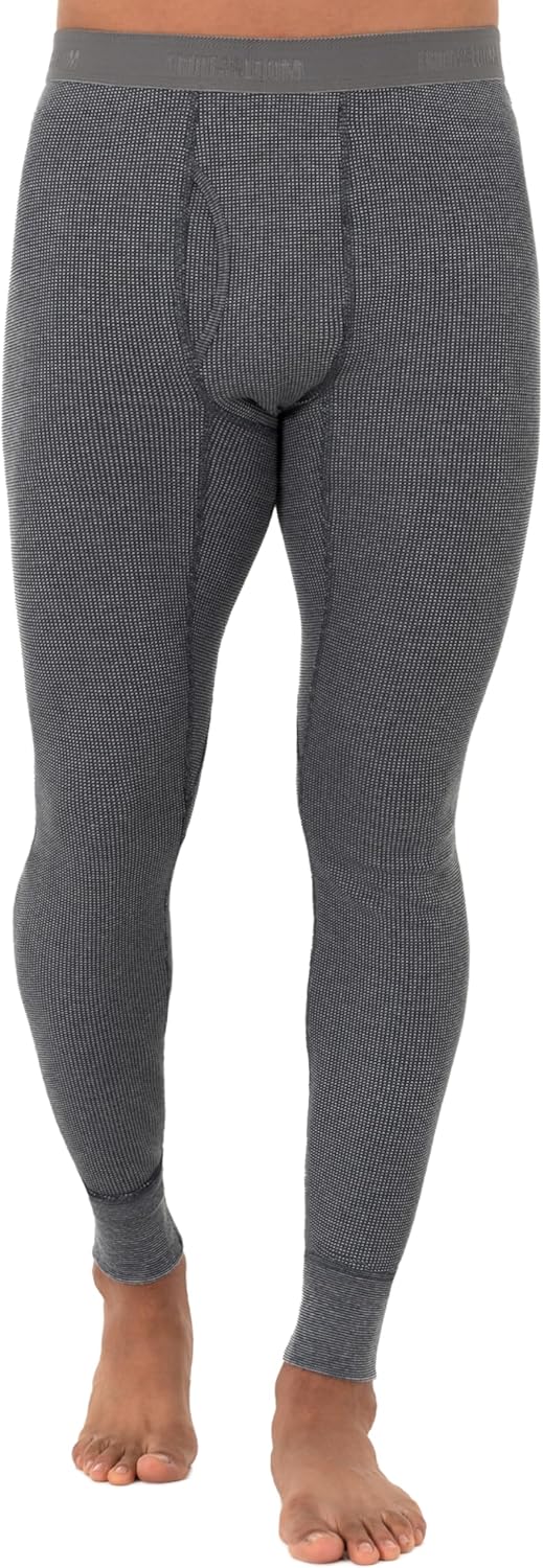 Fruit of the Loom Mens Recycled Premium Waffle Thermal Underwear Long Johns Bottom (1, 2, 3, and 4 Packs)