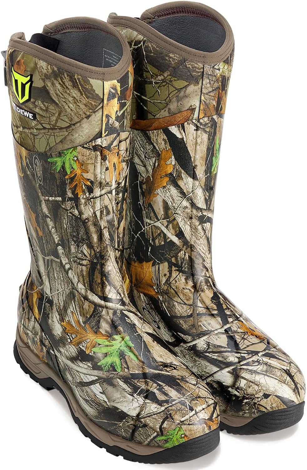 TIDEWE Rubber Hunting Boots, Waterproof Insulated Next Camo G2 Warm Rubber Boots with 7mm Neoprene, Sturdy Outdoor Hunting...