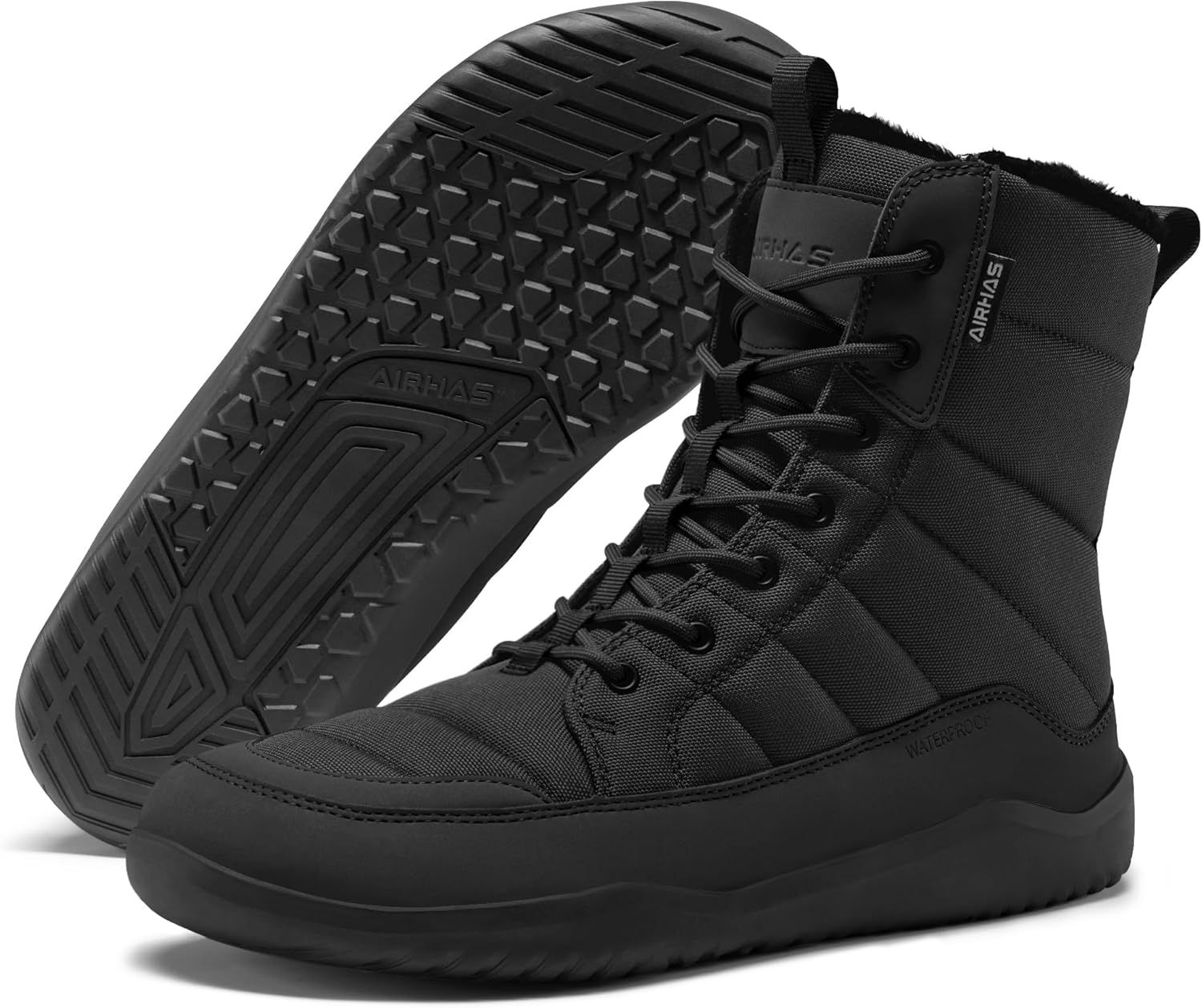 Men's Winter Barefoot Boots Barefoot Snow Boots with Wide Toe Box Zero Drop Sole Warm Water Repellent Minimalist Sneakers