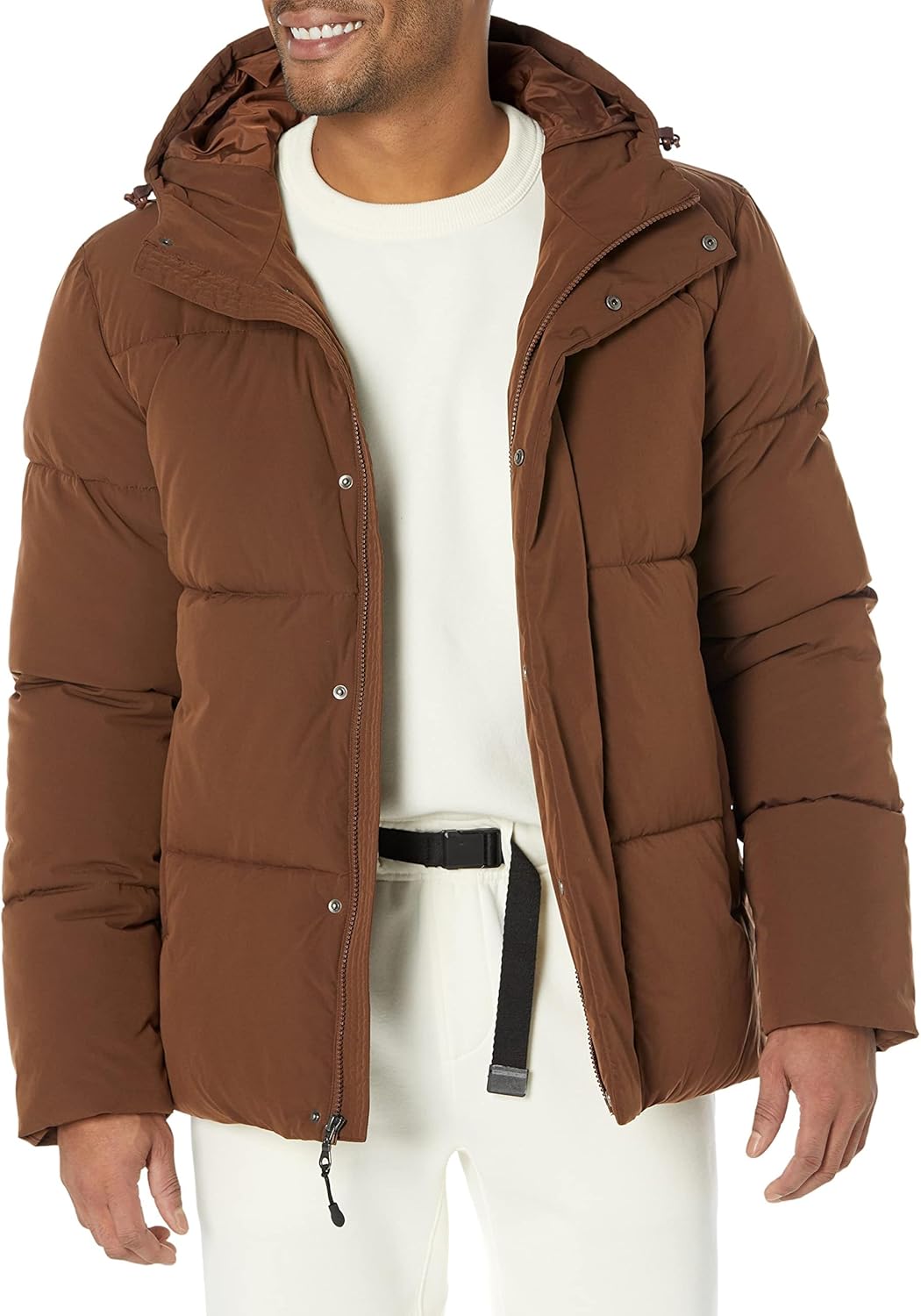 Amazon Essentials Mens Mid-Length Hooded Puffer Coat (Available in Big & Tall)