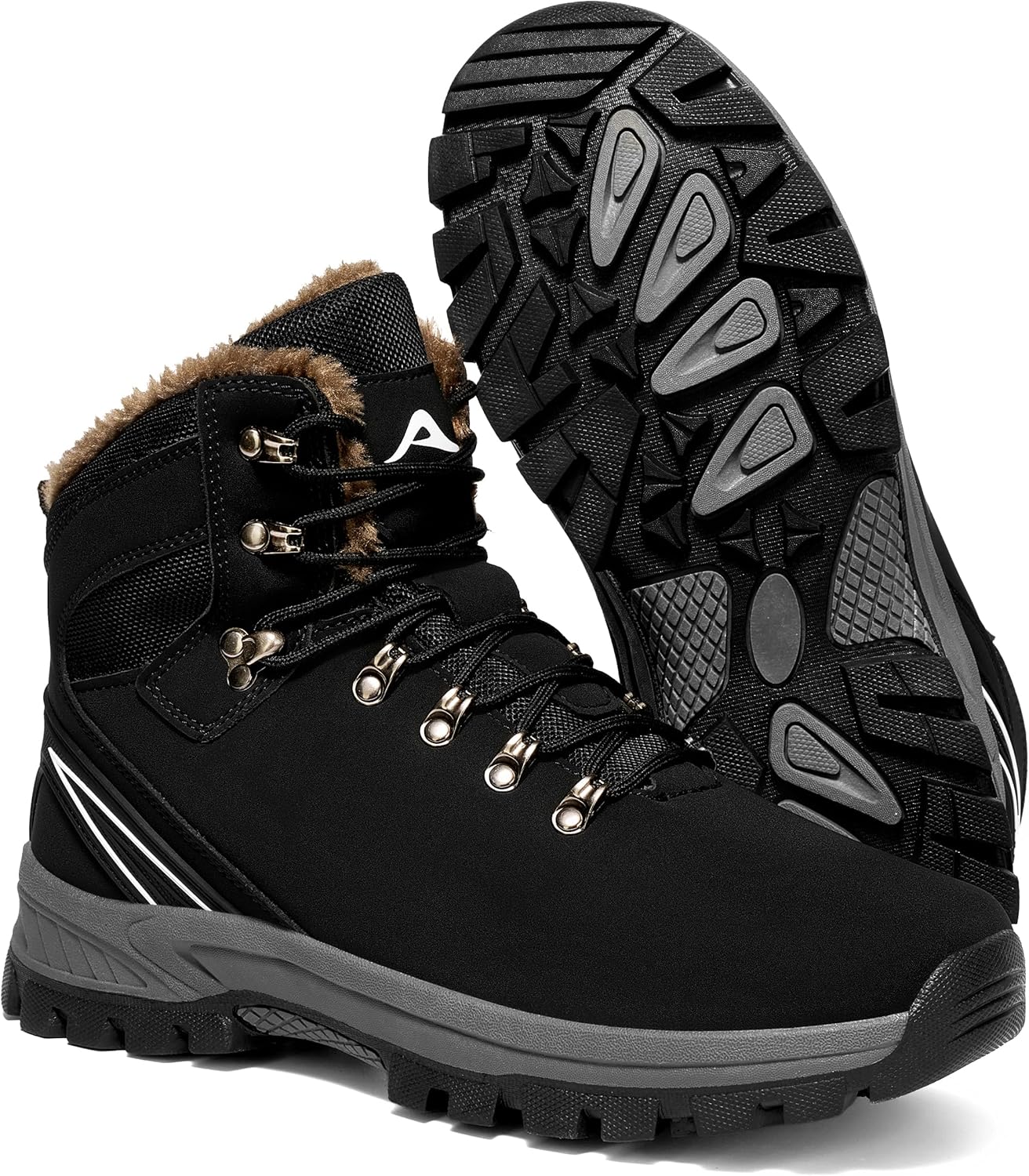 Ecetana Mens Winter Snow Boots: Insulated Waterproof Hiking Shoes Casual Warm Fur Lined Ankle Booties 2025