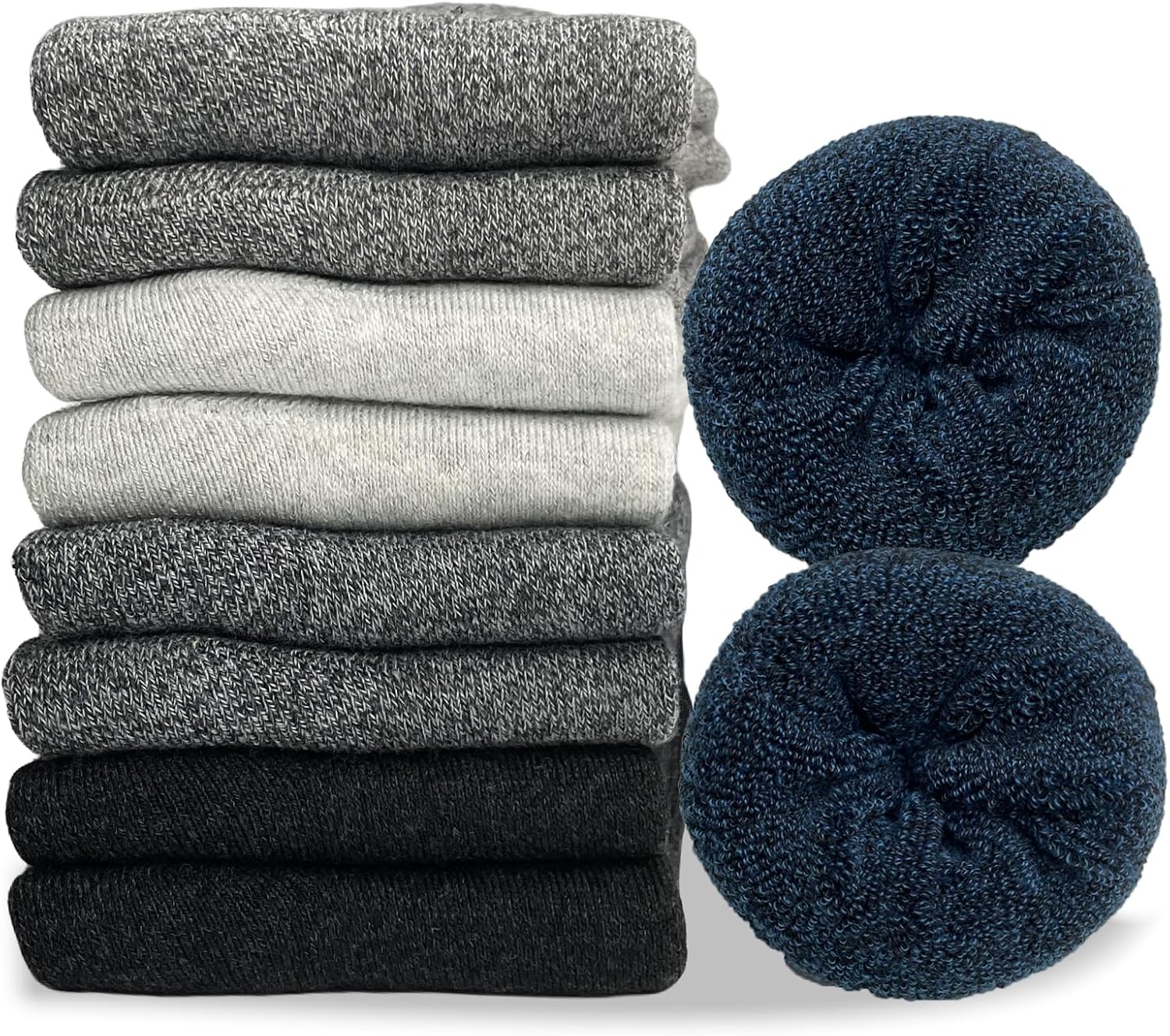 VoJoPi Wool Socks Mens Thick 5 Pairs Thermal Warm Winter Super Soft Cozy Boot Socks for Cold Weather, Size 7-12