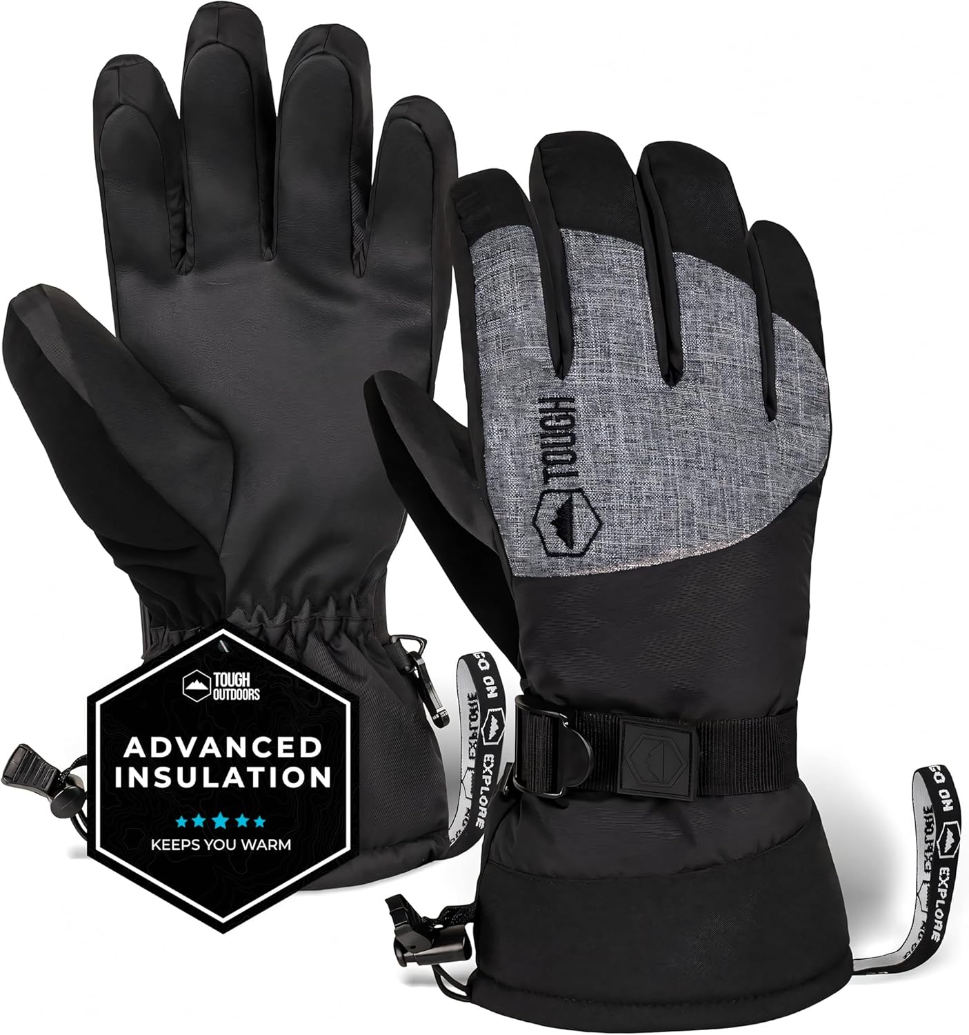 Tough Outdoors Snow Gloves - Men's & Women's Waterproof & Insulated Ski & Snowboard Gloves