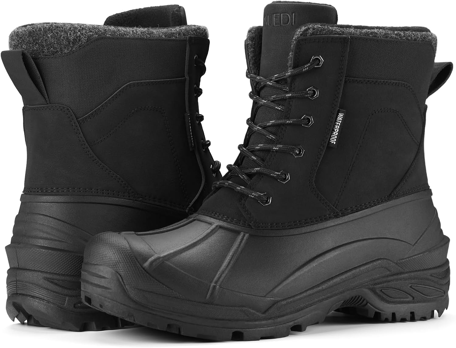 SUEDI Men's Snow Boots Insulated Waterproof Lightweight Winter Boots Slip Resistant Duck Boots for Men