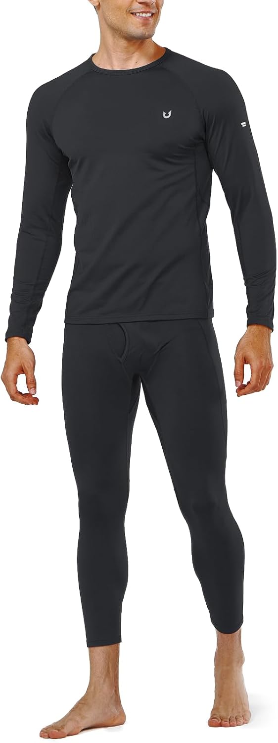 Sponsored Ad - NORTHYARD Thermal Underwear for Men Long Johns Fleece Lined Base Layer Set for Winter Top Bottom with Pockets