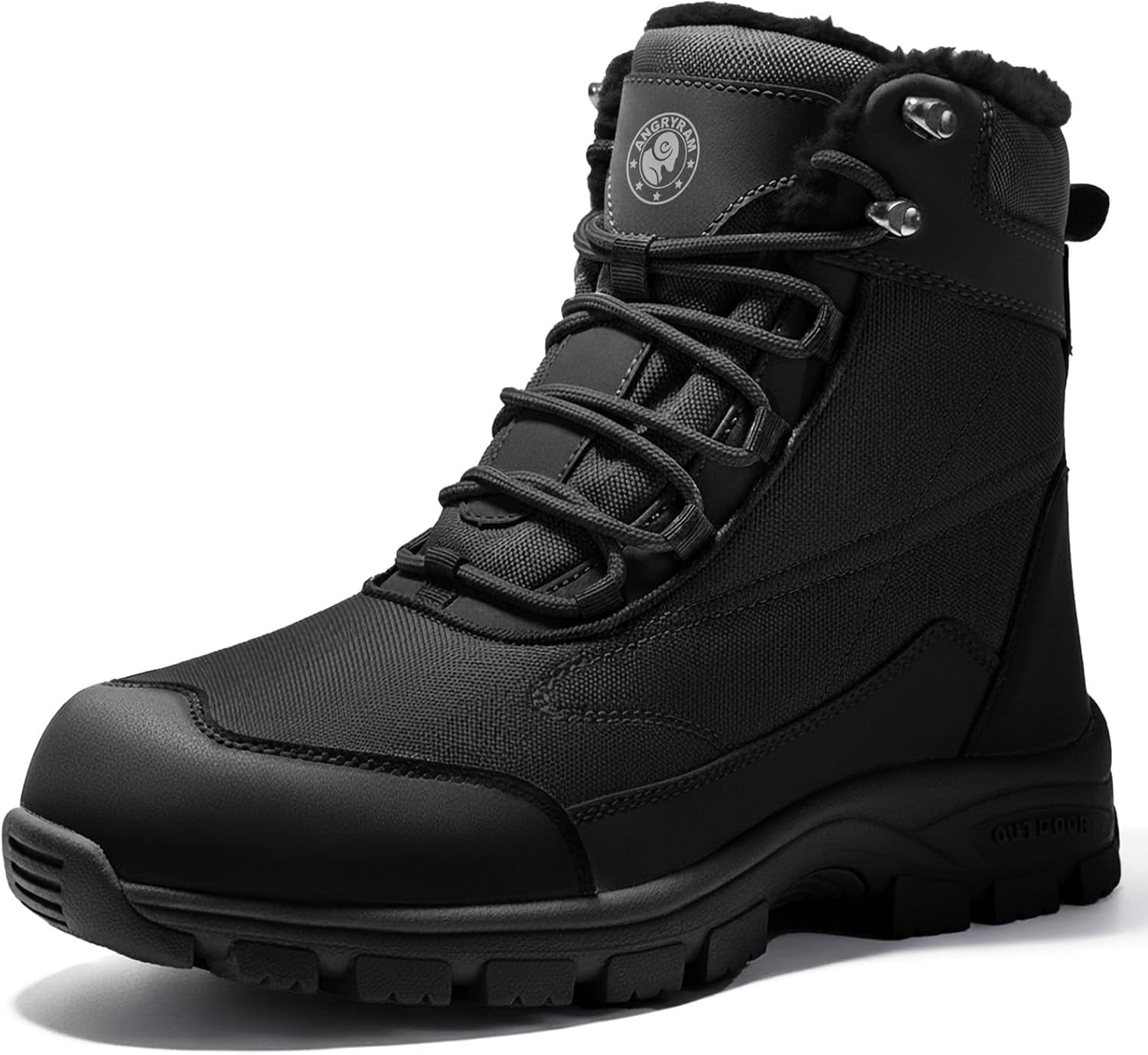 ANGRYRAM Winter Steel Toe Boots for Men Women Waterproof Warm Comfortable Slip Resistant Snow Work Boots Puncture Resistan...