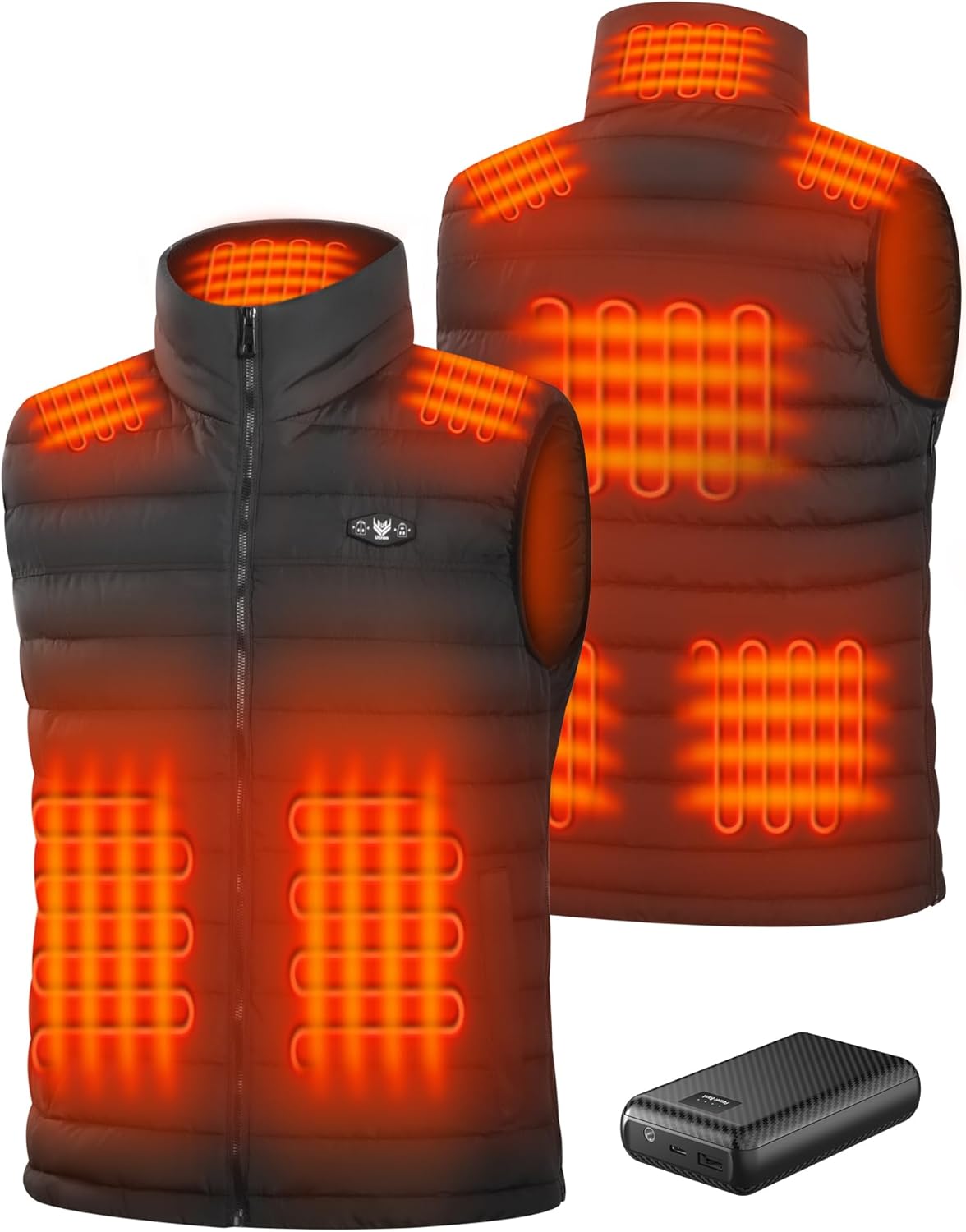 Ucron Heated Vest for Men, Mens Vest with 16000mAh Battery Pack Included for Camping/Ski/Working