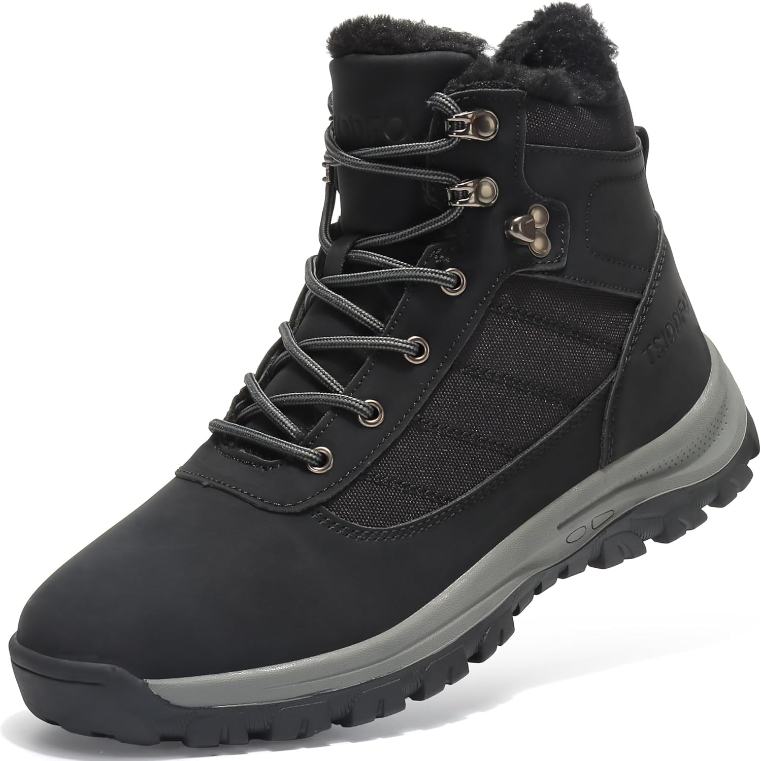 TSIODFO Men's Snow Boots Outdoor Waterproof Winter Boots Fur Lined Cold Weather Shoes