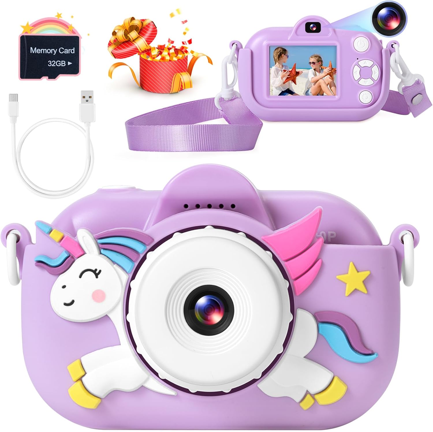Kids Camera Boys Toys for 3 Years Old Boys, 48MP Dual Lens Kids Digital Camera Toddler Camera Christmas Birthday Gifts, 10...