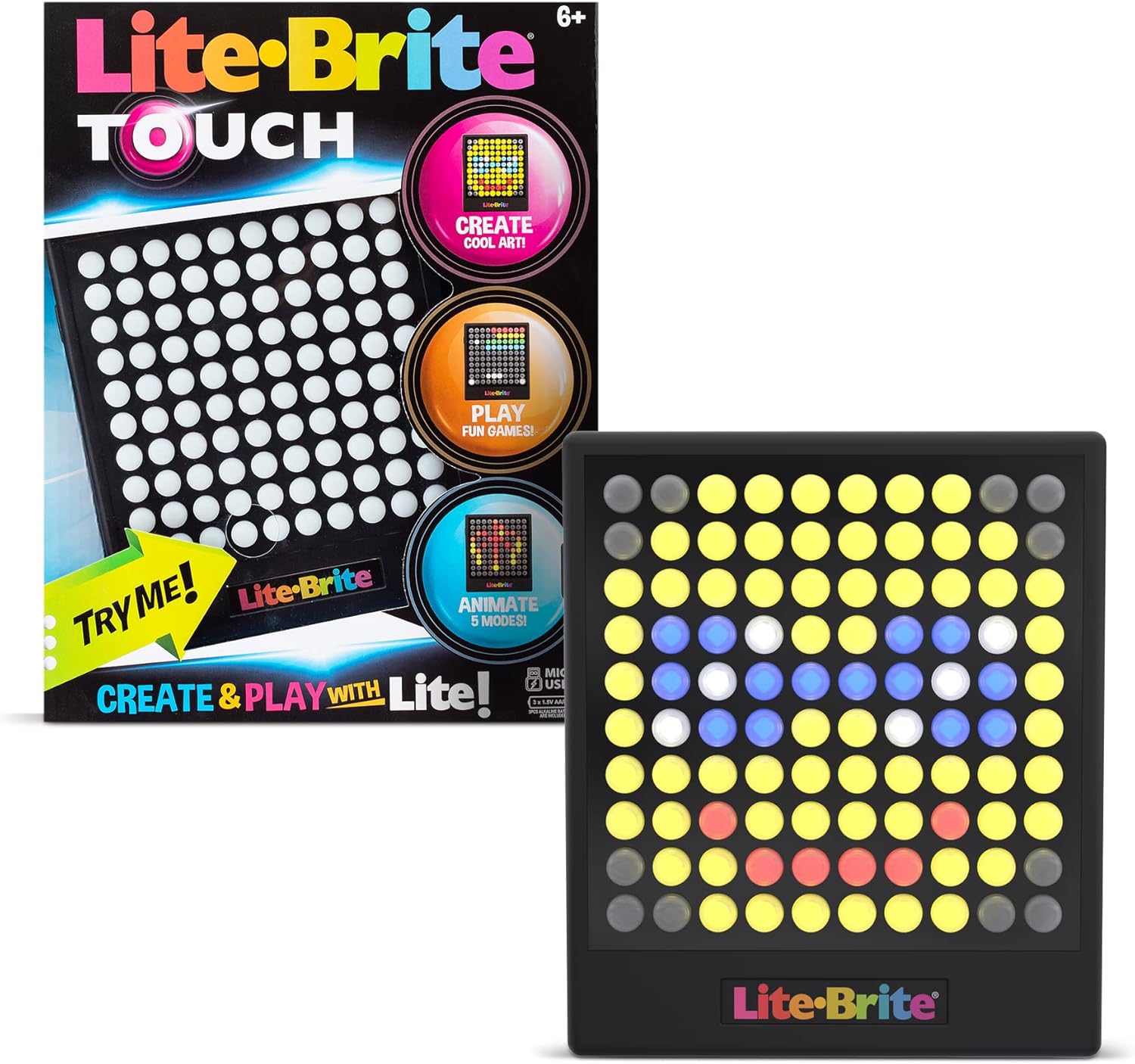 Lite-Brite Touch - Create, Play and Animate - Light Up Portable Stem Sensory Learning Toy, Creative Art Stem Toy for Girl...