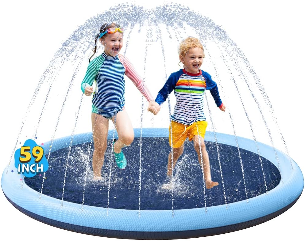 VISTOP Non-Slip Splash Pad for Kids and Dog, Thicken Sprinkler Pool Summer Outdoor Water Toys - Fun Backyard Fountain Play...